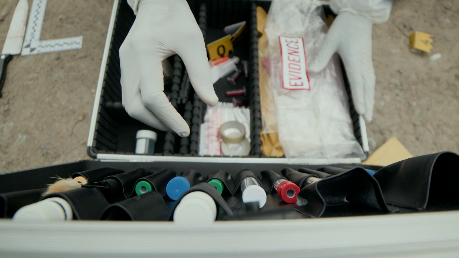 Pov Shot Of Unrecognizable Forensic Expert Stock Footage SBV-349230247 ...