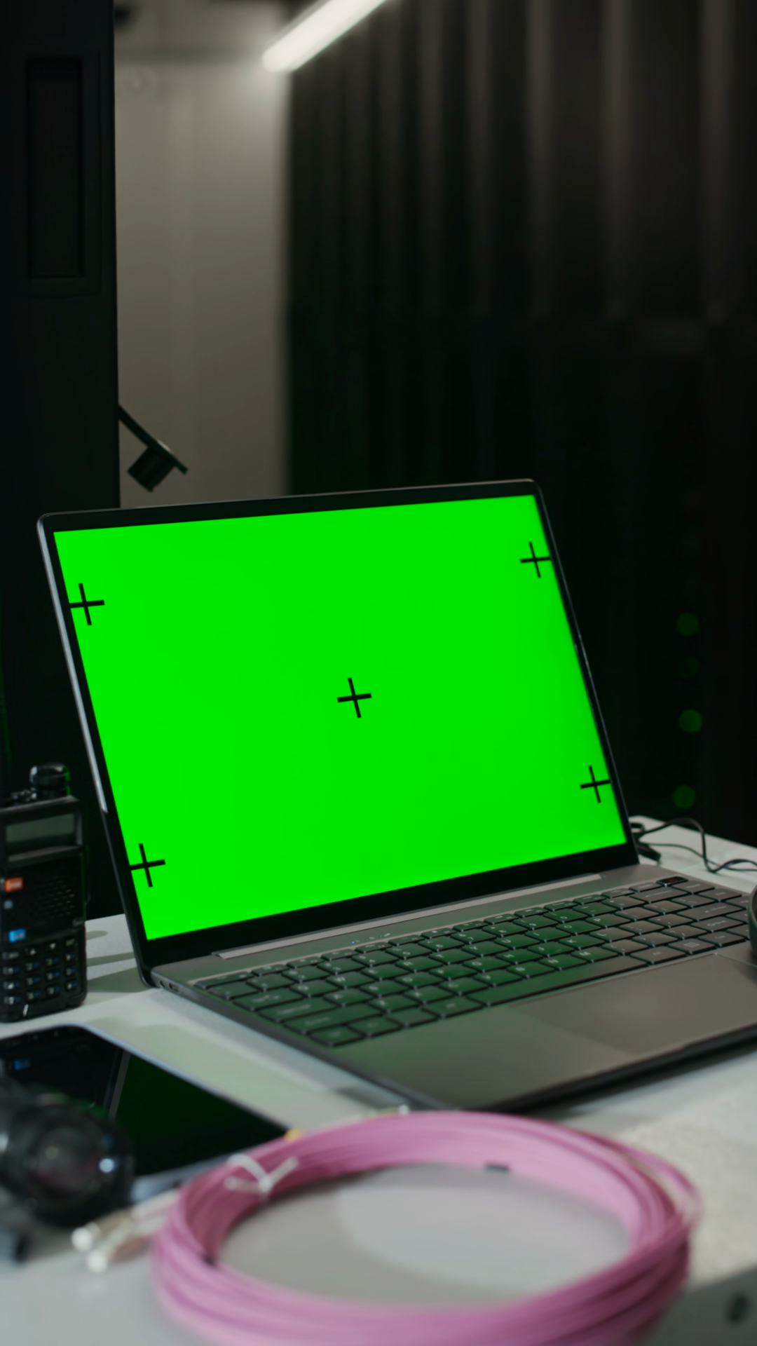 Vertical Eye Level Close Up Shot Of Laptop Stock Footage SBV-354179355 ...