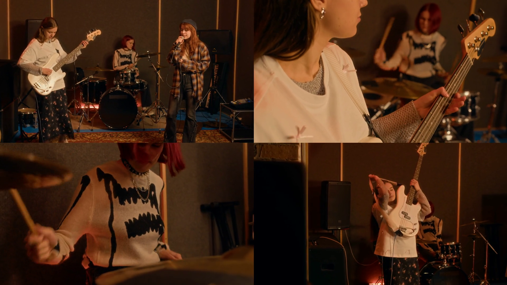 Split Screen Of Talented Punk Rock Gen Z Stock Footage SBV-351768251 ...