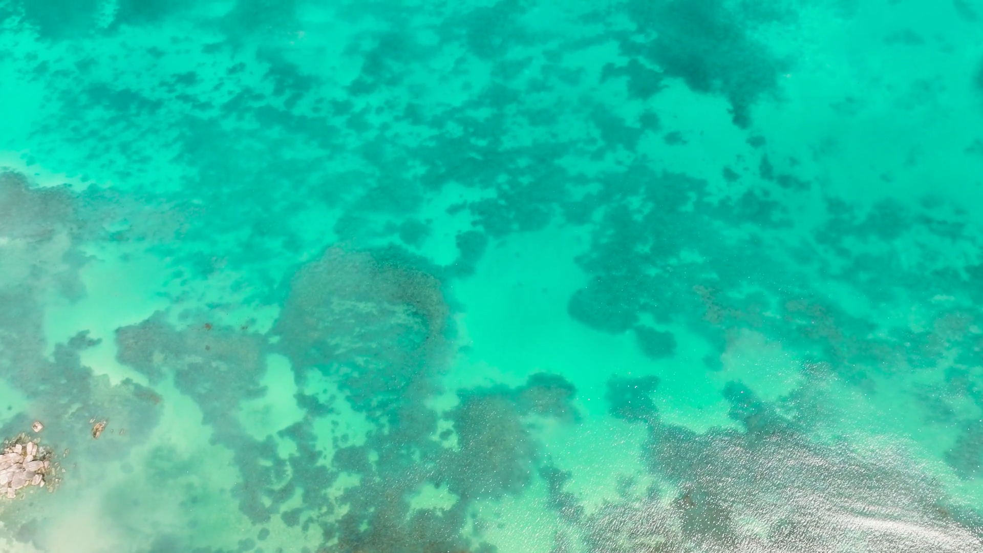 Aerial View Of Shallow Turquoise Waters Stock Footage SBV-352380413 ...