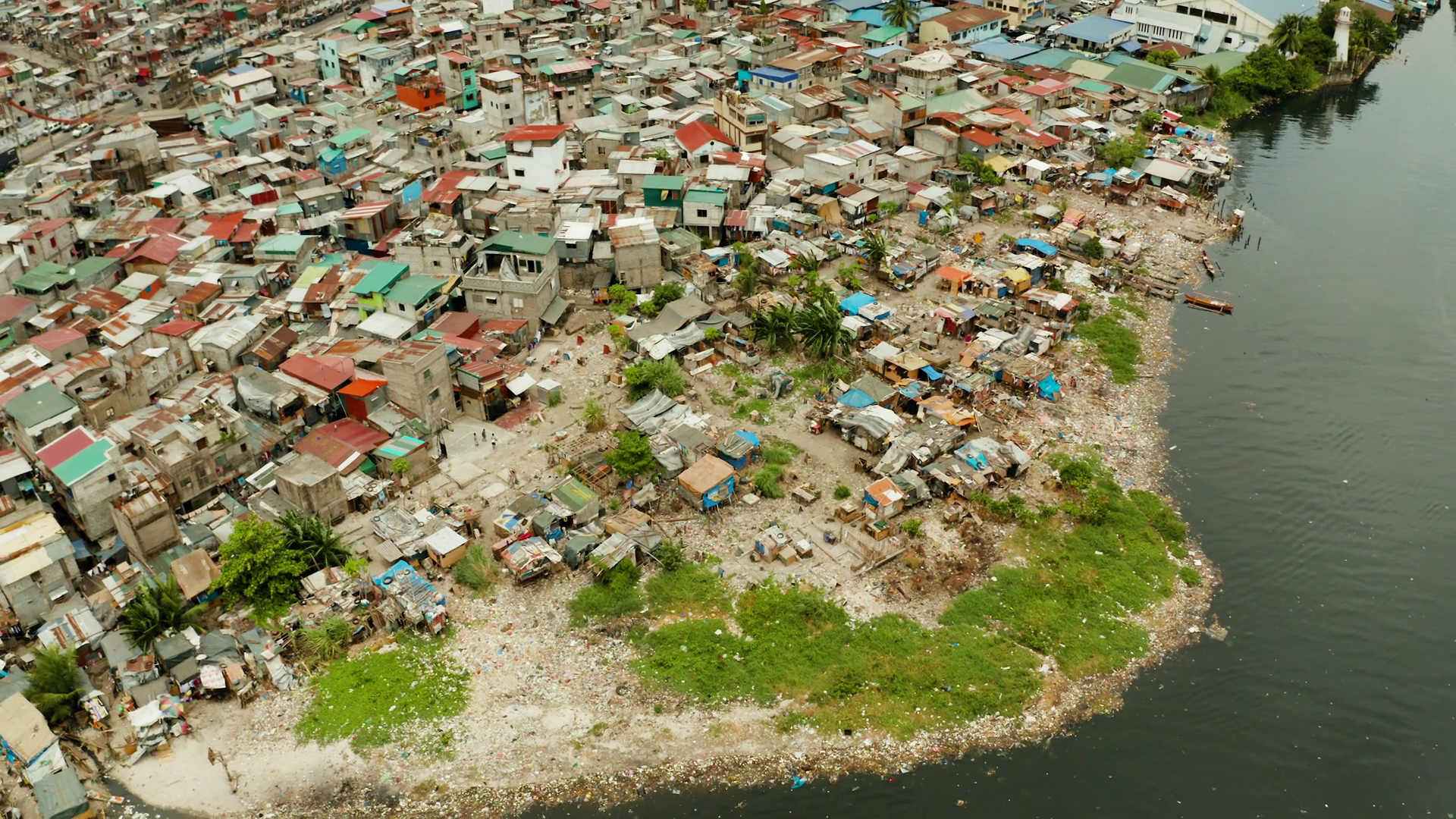 Poor District Slums In Manila With Shacks Stock Footage SBV-352278188 ...