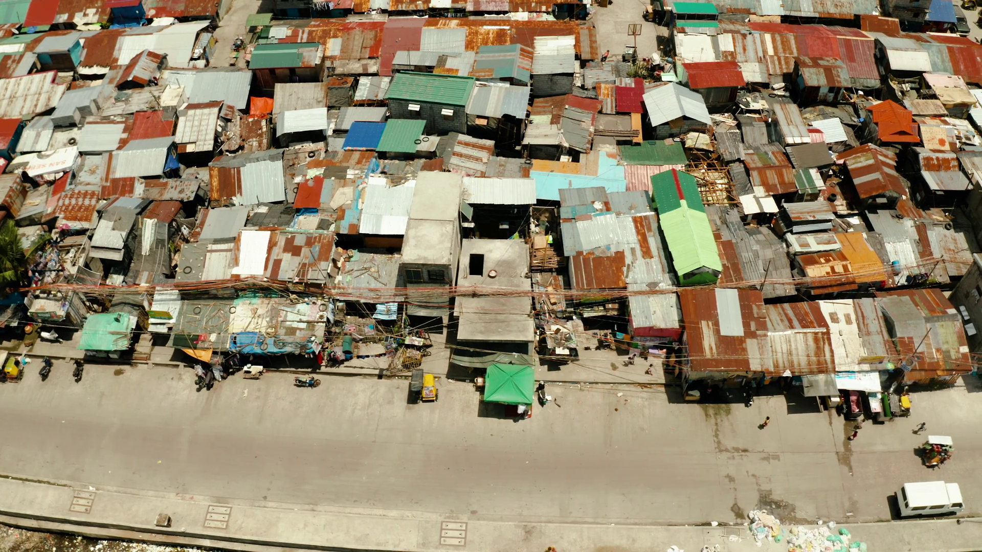 Poor District Slums With Shacks In Densely Stock Footage SBV-347729948 ...