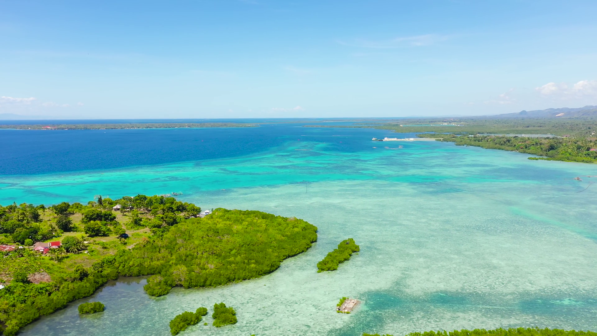 Tropical Landscape: Blue Ocean With Islands Stock Footage SBV-347738508 ...