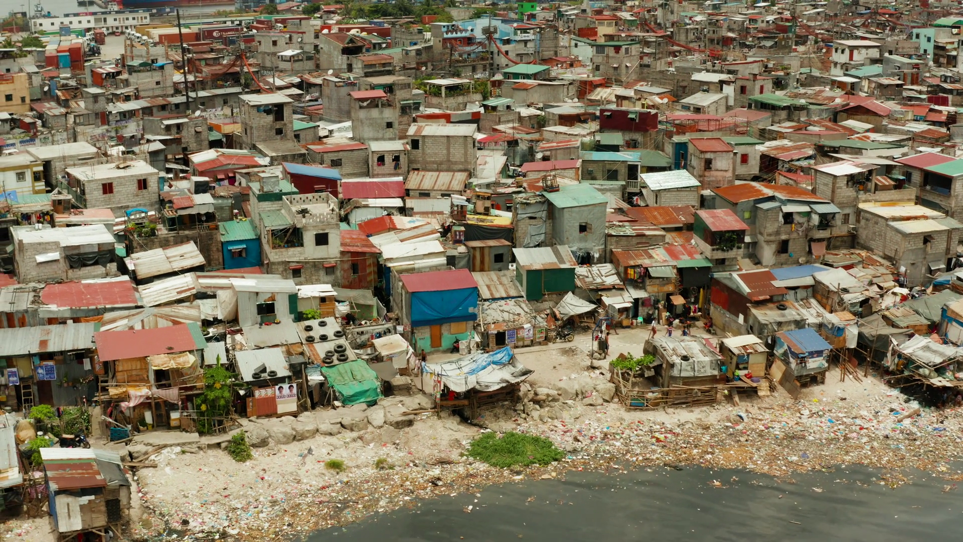 Poor District Slums In Manila With Shacks Stock Footage SBV-348899938 ...