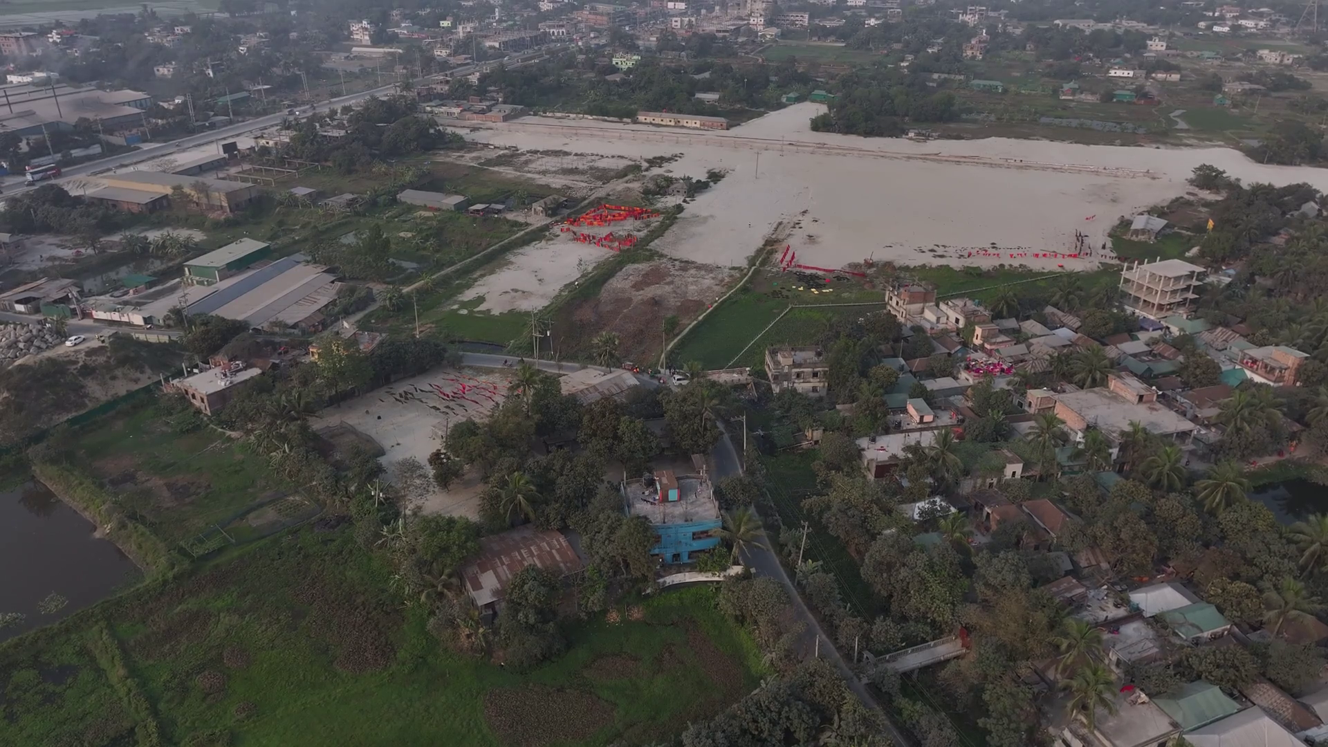 Aerial View Of Vibrant Urban Rural Landscape Stock Footage SBV ...