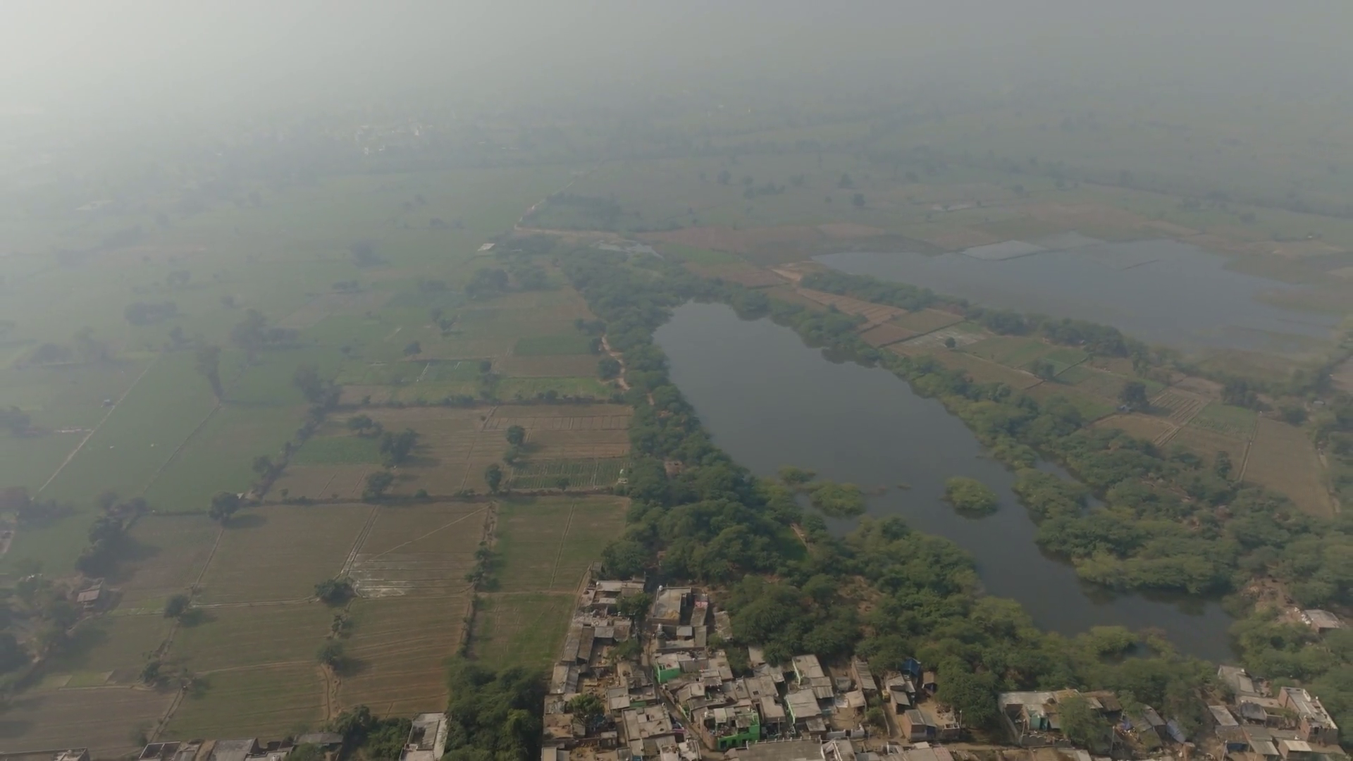 Aerial View Of Beautiful Village With Fields Stock Footage SBV ...