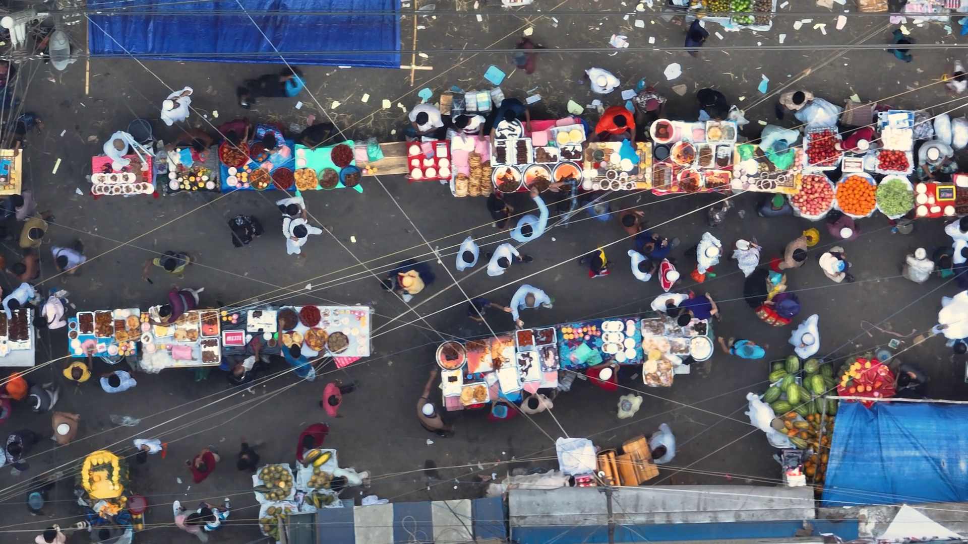 Aerial View Of Street Vendors At Chawk Stock Footage SBV-352687455 ...