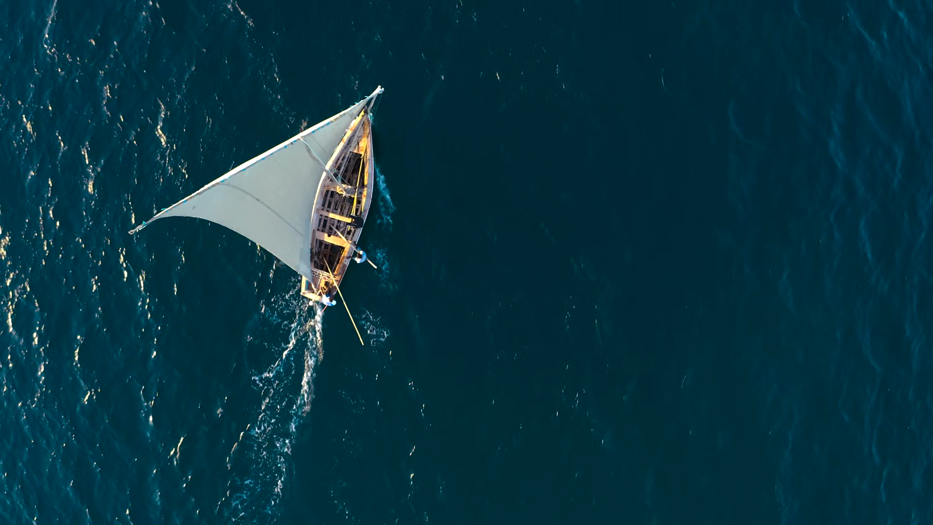 Aerial View Of Traditional Dhow With White Stock Footage SBV-353674832 ...