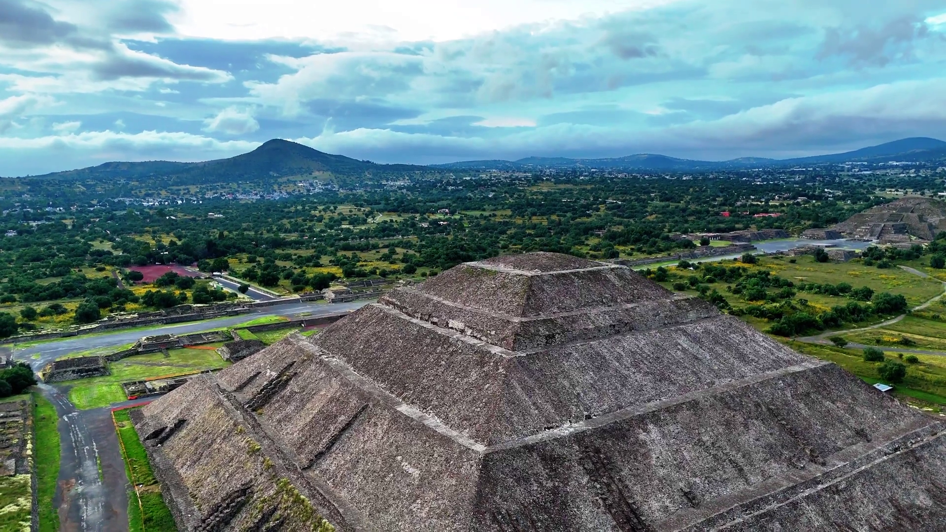 Aerial View Of Ancient Pyramid Structures In Stock Footage SBV ...