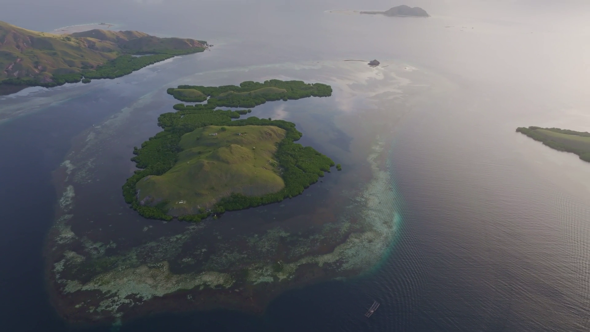 Aerial View Of Remote Scenic Island Paradise Stock Footage SBV ...