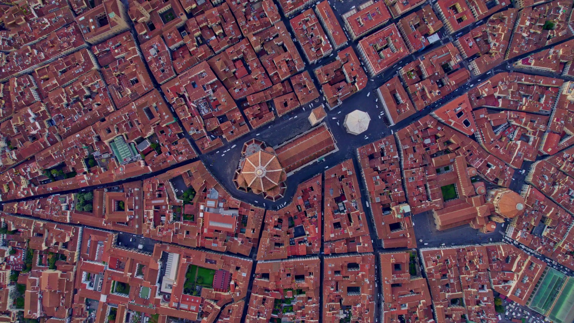 Aerial View Of Historic Cathedral Rooftops Stock Footage SBV-349242738 ...