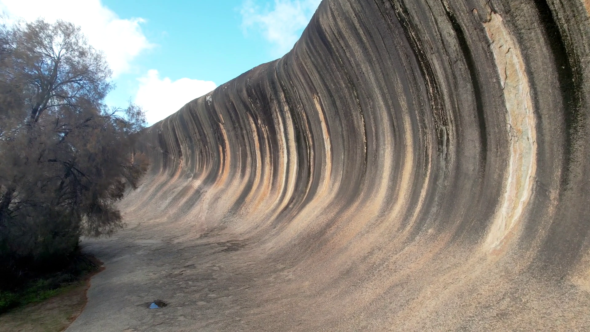 Aerial View Of Wave Rock Natural Formation Stock Footage SBV-351724898 ...