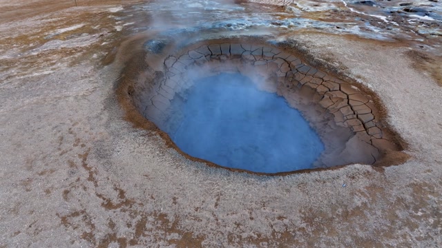 Steam Rising From Natural Hot Springs On Mountainside Stock Footage ...