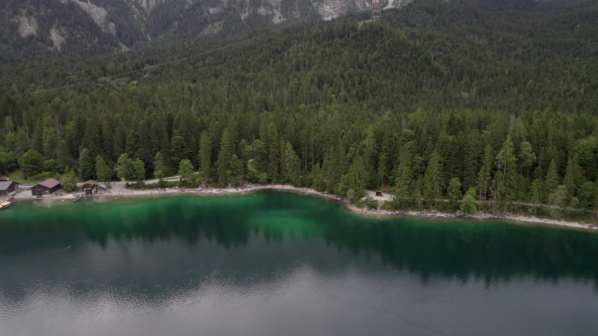 Aerial View Of Lake Eibsee With Crystal Stock Footage SBV-348638850 ...