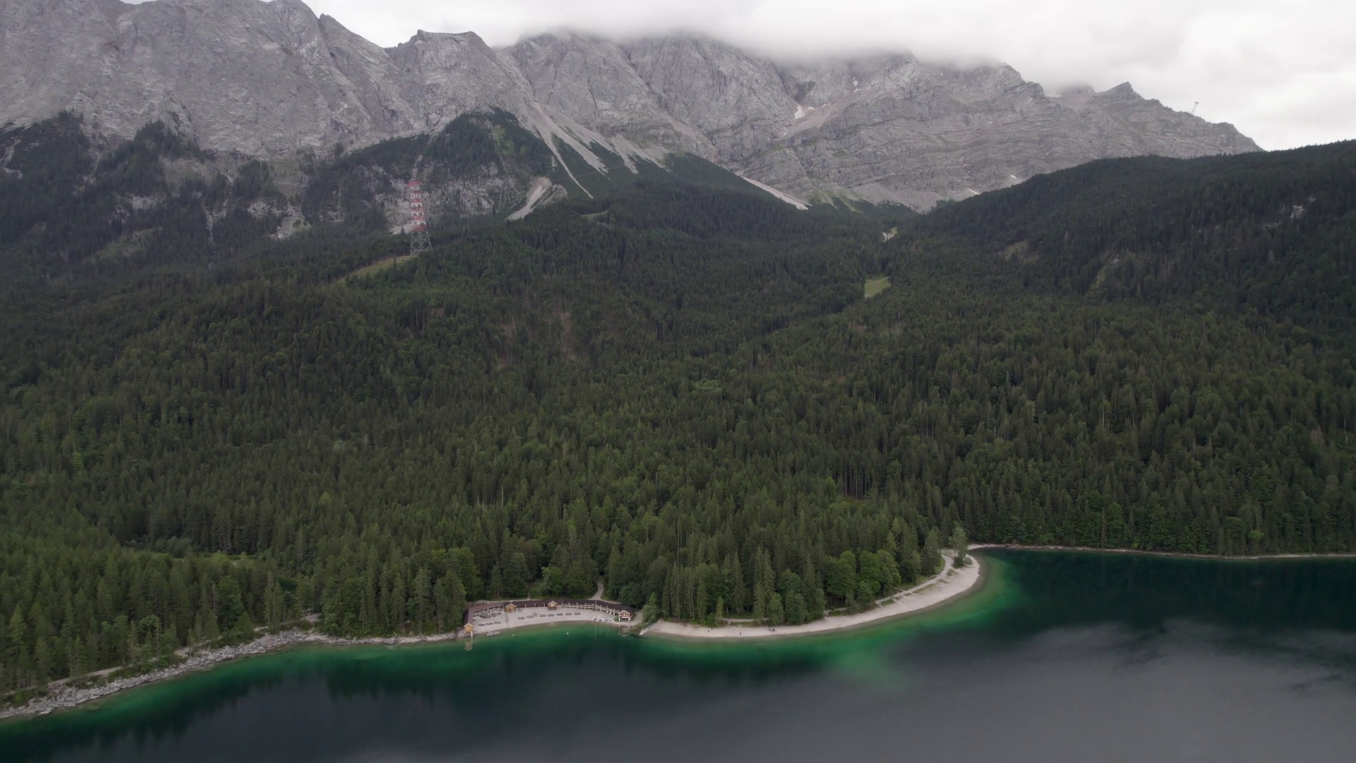 Aerial View Of Lake Eibsee With Crystal Stock Footage SBV-348638836 ...