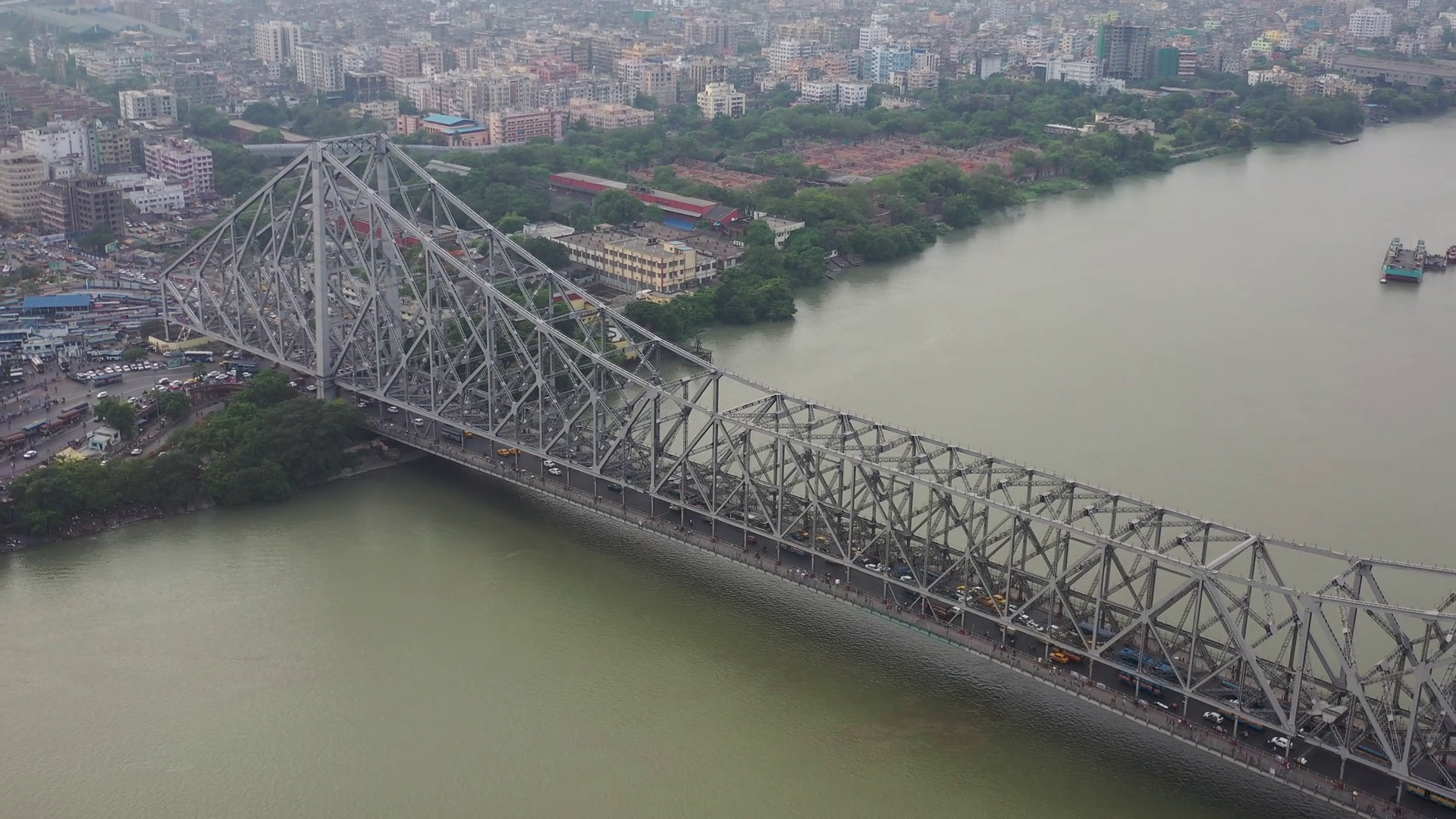 Aerial View Of Architectural Landmark Howrah Stock Footage SBV ...
