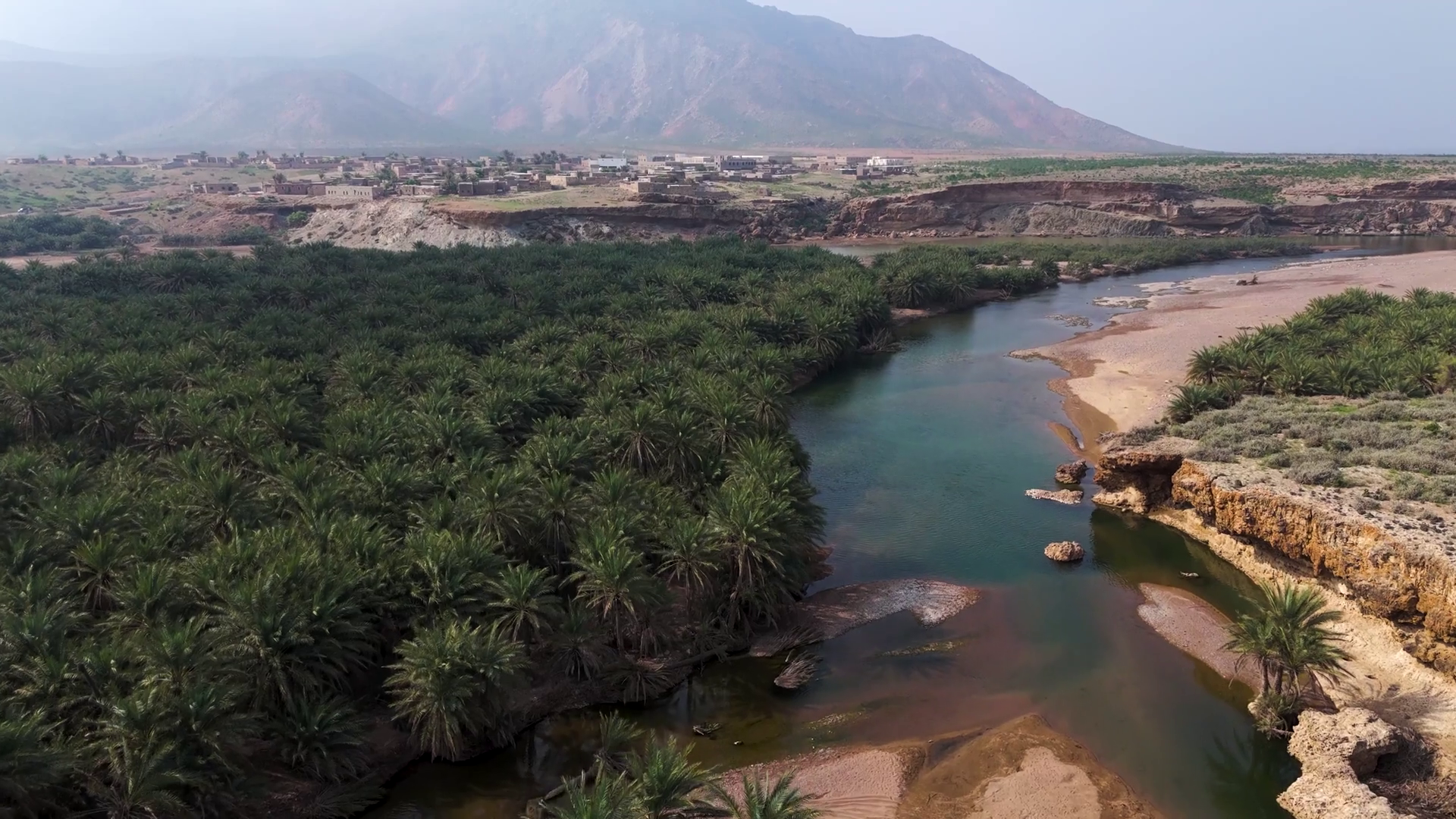 Aerial View Of River Village Socotra Island Stock Footage SBV-348972773 ...