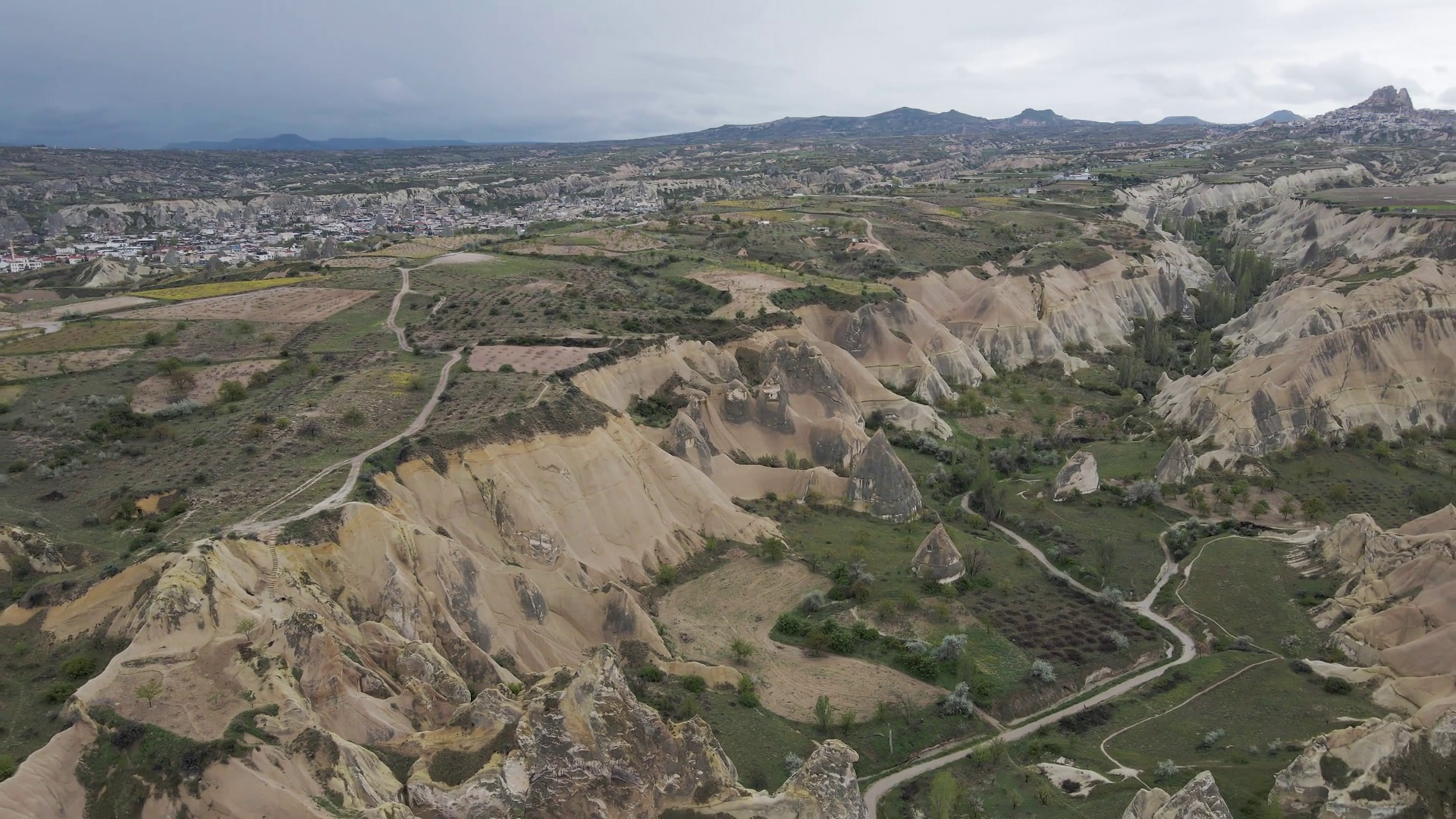 Aerial View Of Love Valley In Goreme Stock Footage SBV-347683779 ...