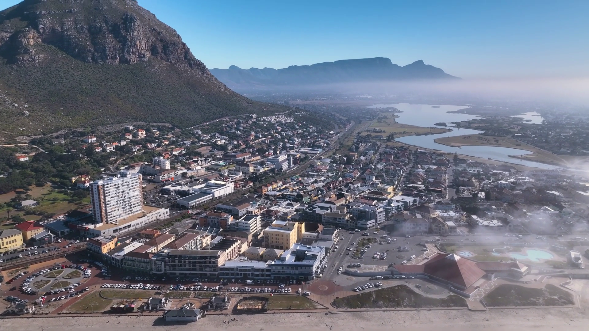 Aerial View Of Muizenberg Beach Cape Town Stock Footage SBV-348479497 ...