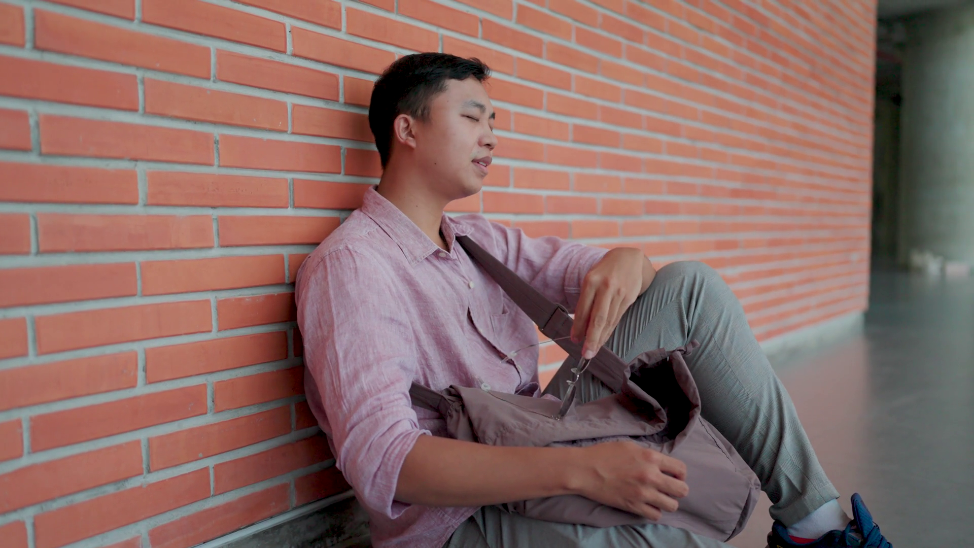 Man Sitting With Glasses Off Looking Unhappy Stock Footage SBV ...