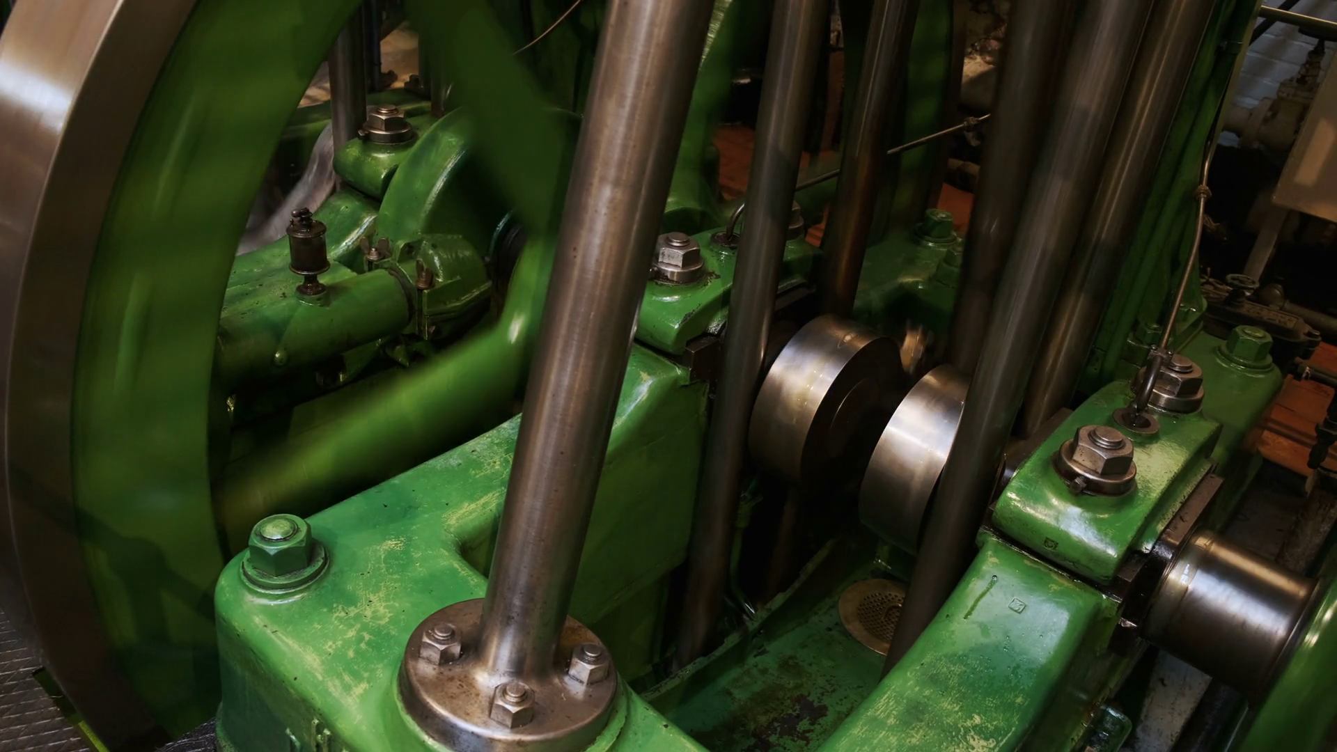 Close-up Shot Of Flywheel Of Single Cylinder Stock Footage SBV ...