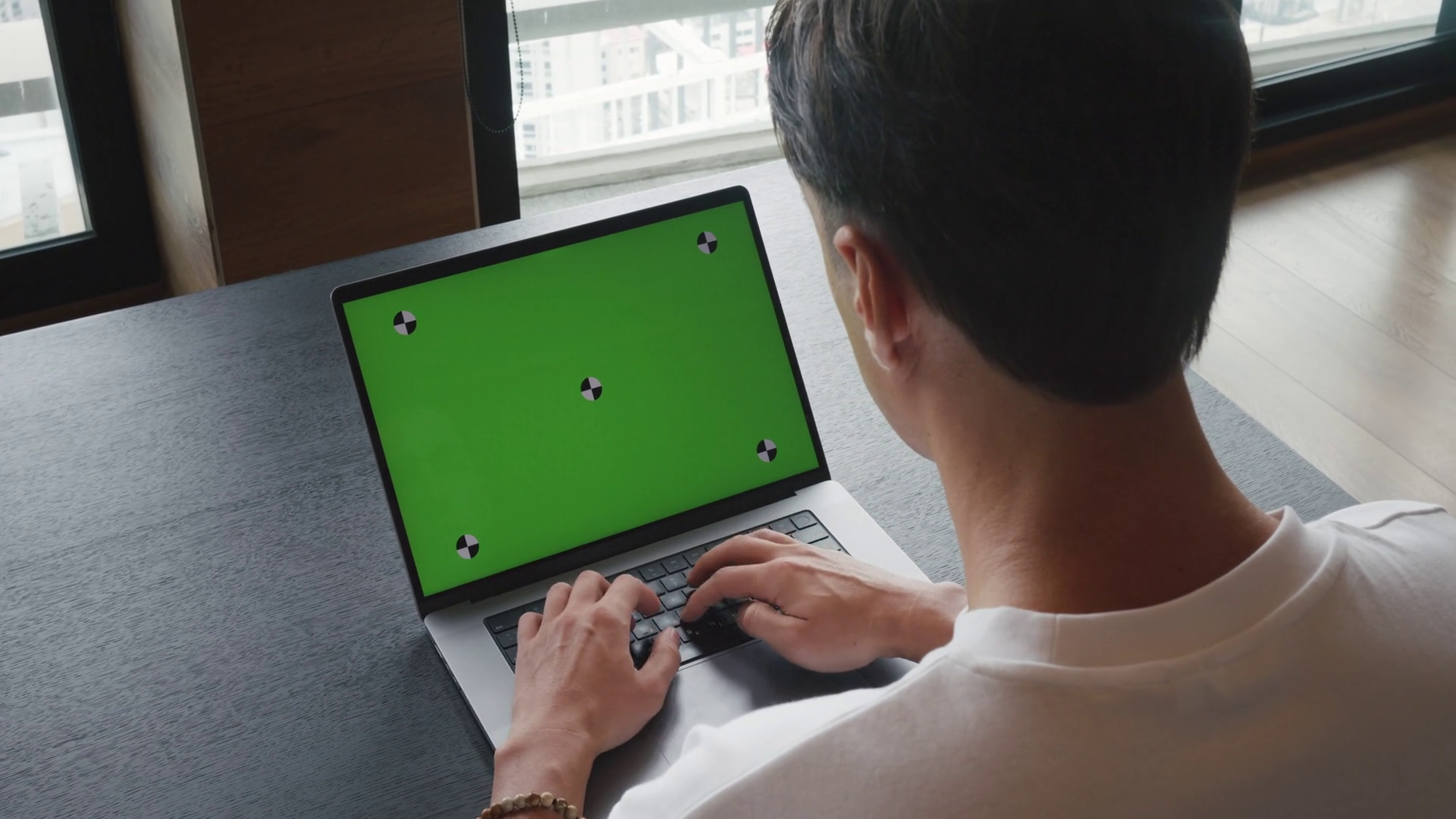 Over Shoulder Shot Business Man Using Laptop Stock Footage SBV ...