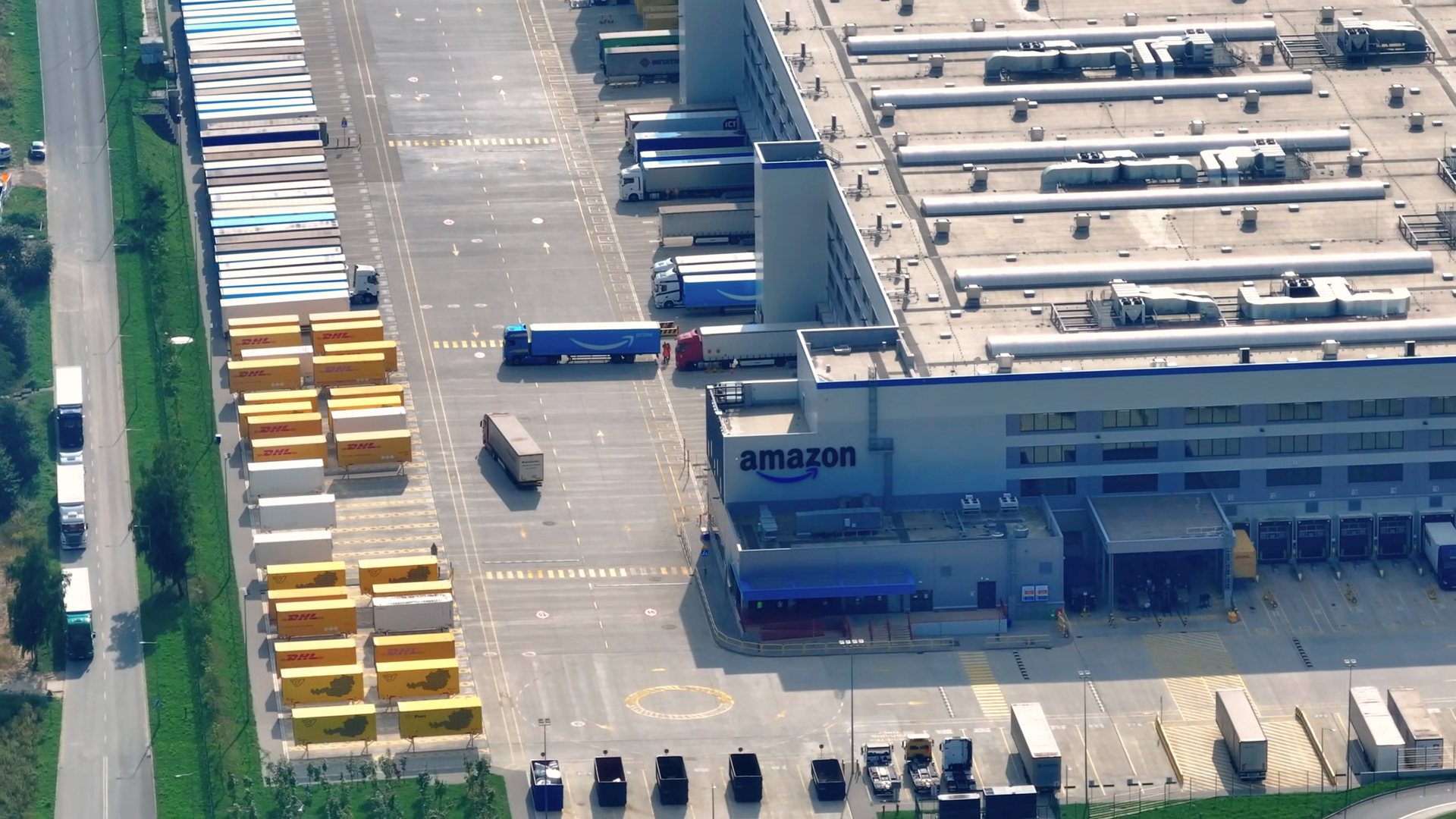 Aerial View Of Amazon Distribution Center Stock Footage SBV-353787672 ...