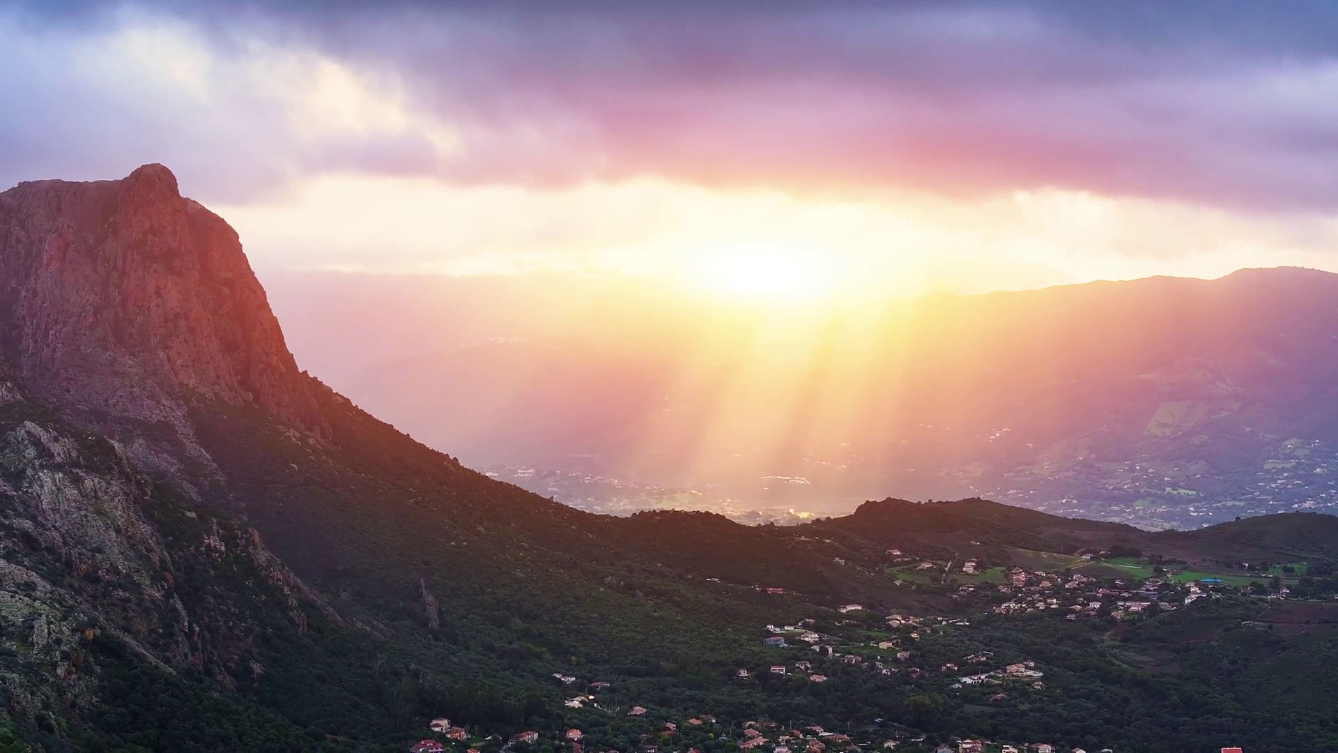 Stunning Sunset Over Mountain Landscape With Stock Footage SBV ...