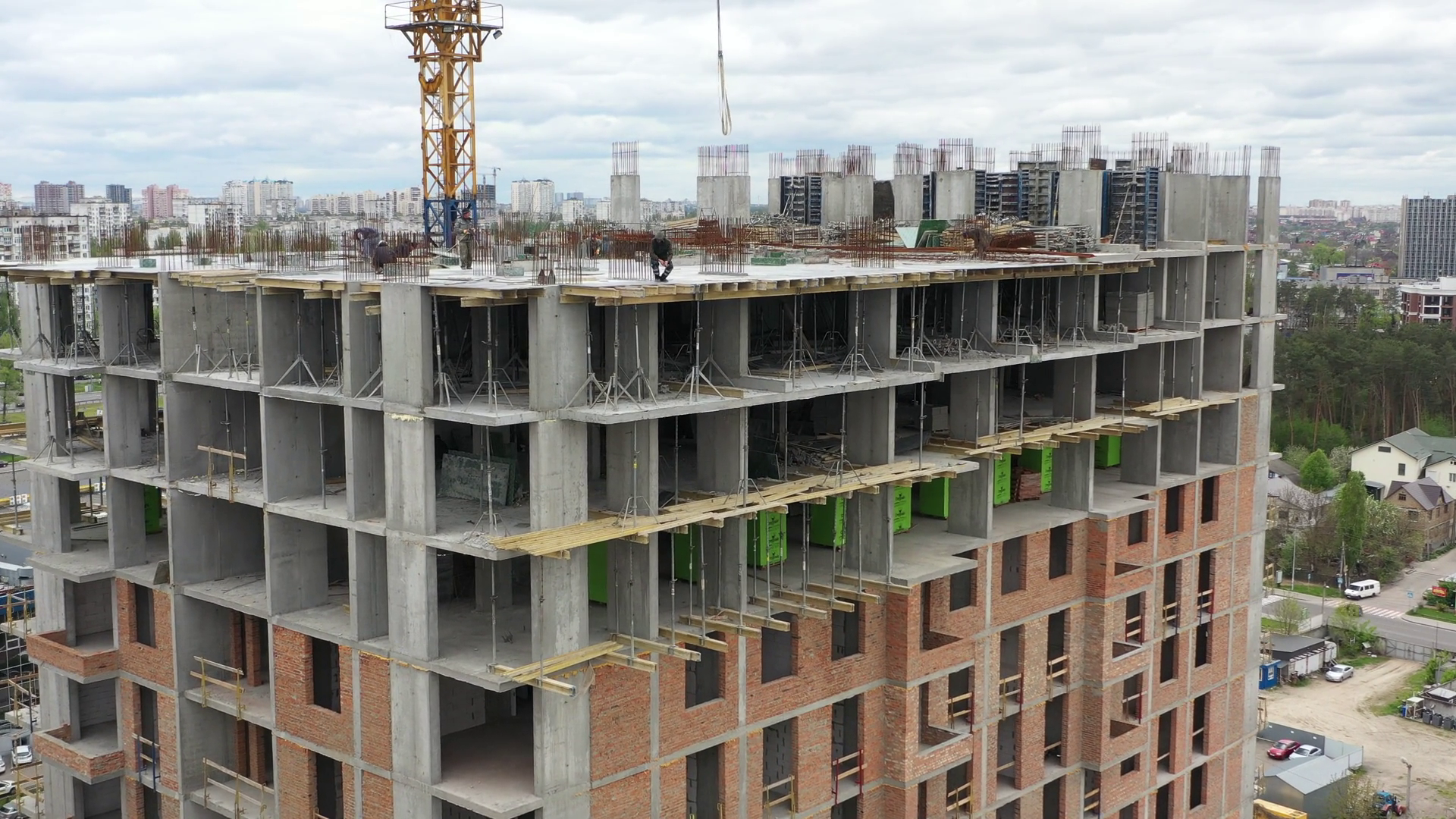 Construction Progress Of High-rise Building Stock Footage SBV-351677040 ...