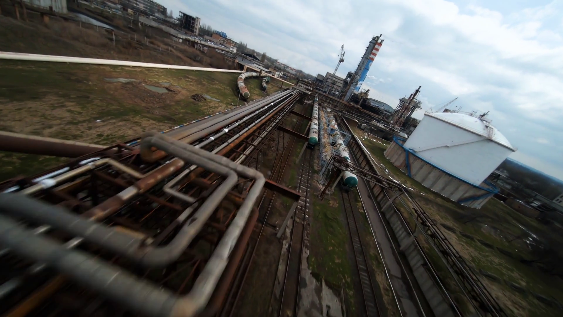 Exploring Azot Chemical Plant With Fpv Drone Stock Footage SBV ...