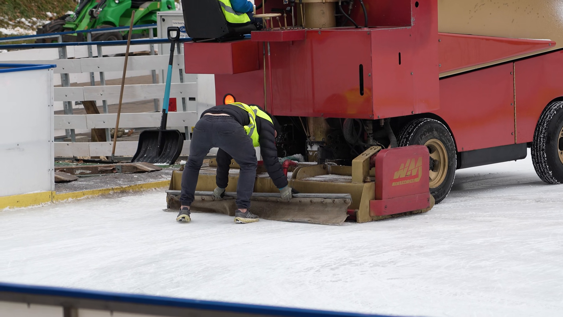 Ice Resurfacing Machine Operates At Rink Stock Footage SBV-353622870 ...