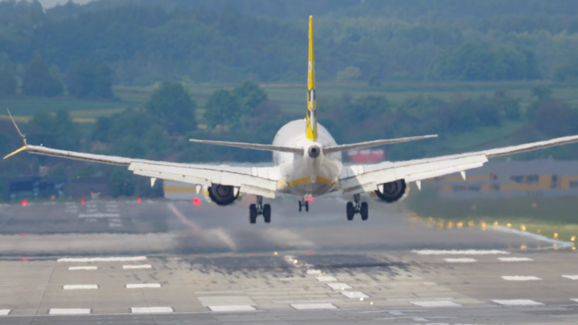Landing Process Of Aircraft At Airport Stock Footage SBV-354762605 ...