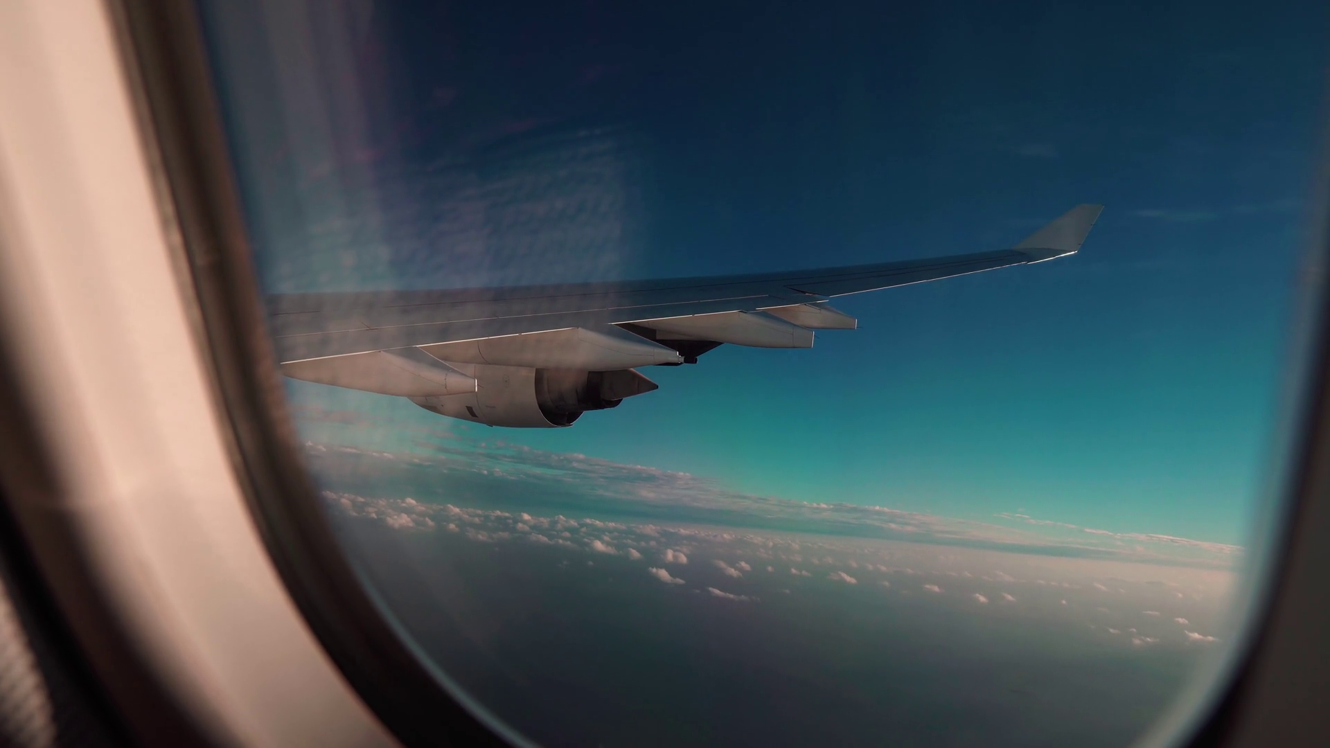 View From Airplane Window Showing Wing Stock Footage SBV-351660175 ...