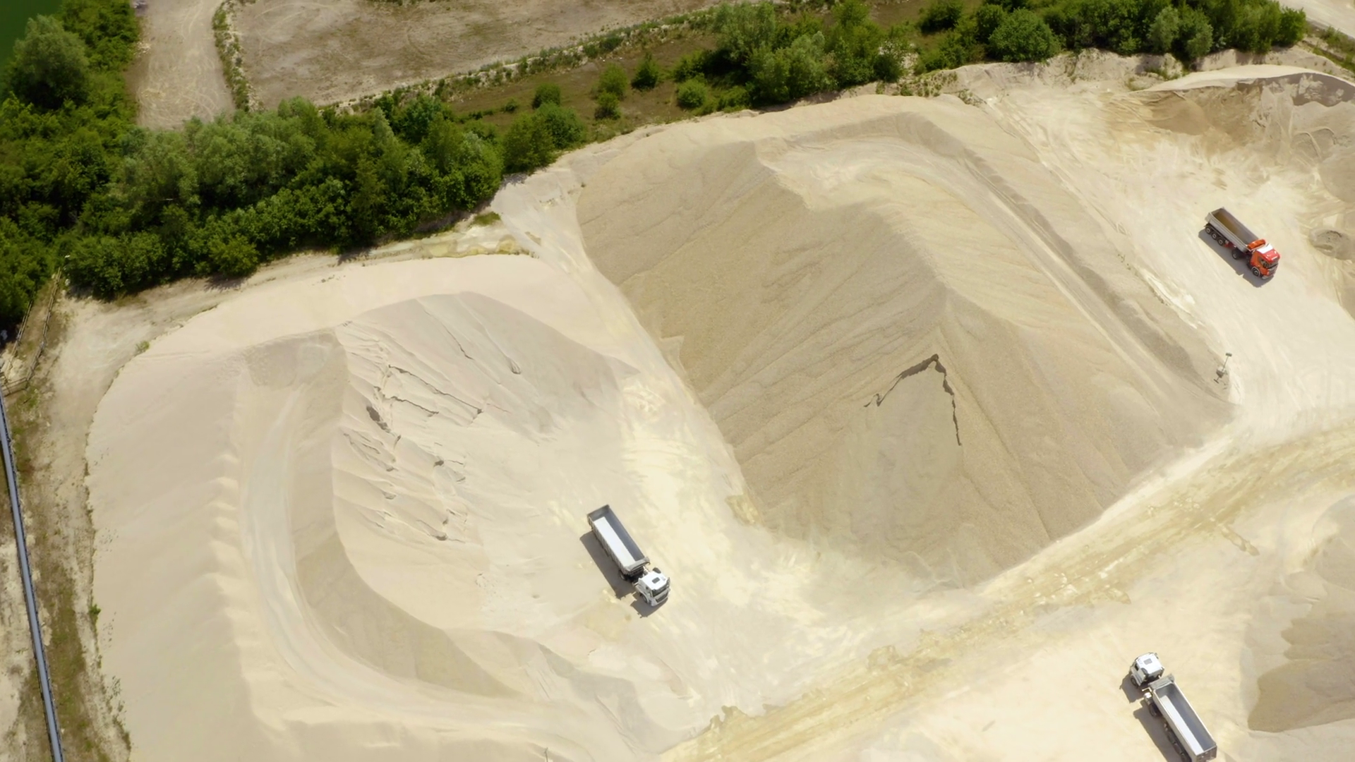 Aerial View Of Industrial Sand Storage Area Stock Footage SBV-351662798 ...