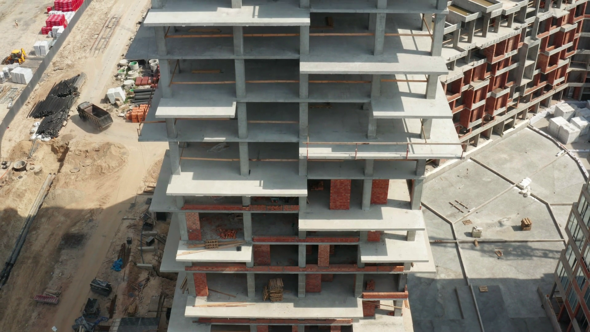 Construction Progress Of High-rise Building Stock Footage SBV-351684649 ...