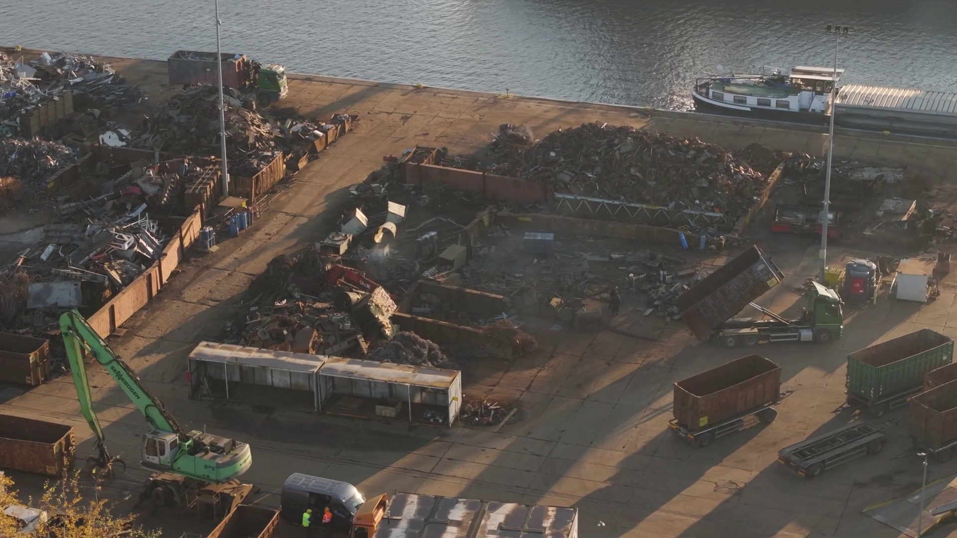 Aerial View Of Industrial Scrapyard With Stock Footage SBV-353181132 ...