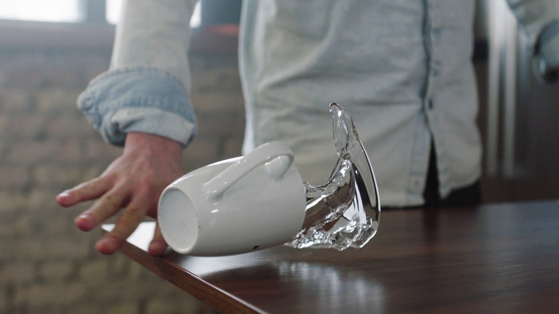The Cup Falls To Floor Breaks Into Small Stock Footage SBV-351685642 ...