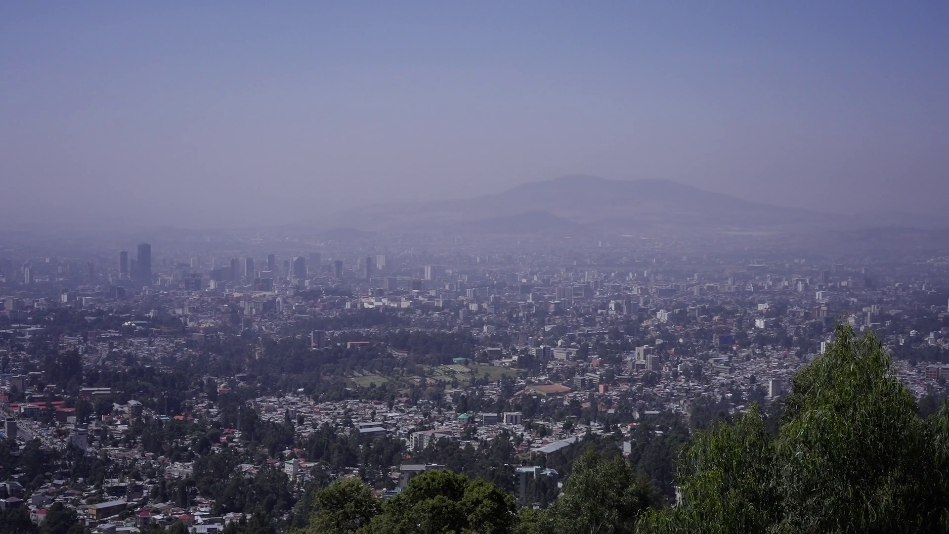 Addis Ababa City Skyline With Mountains In Stock Footage SBV-353132270 ...