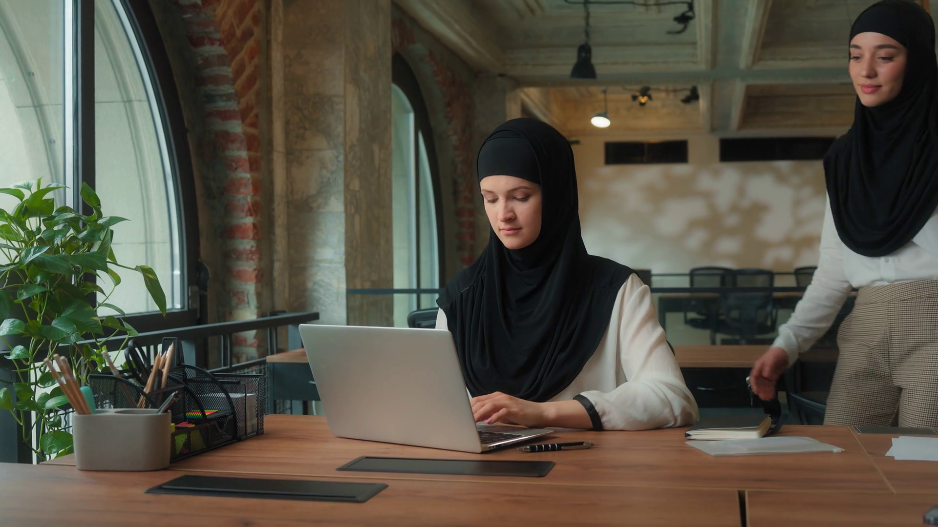 Muslim Islamic Intern New Worker Business Stock Footage SBV-352966483 ...