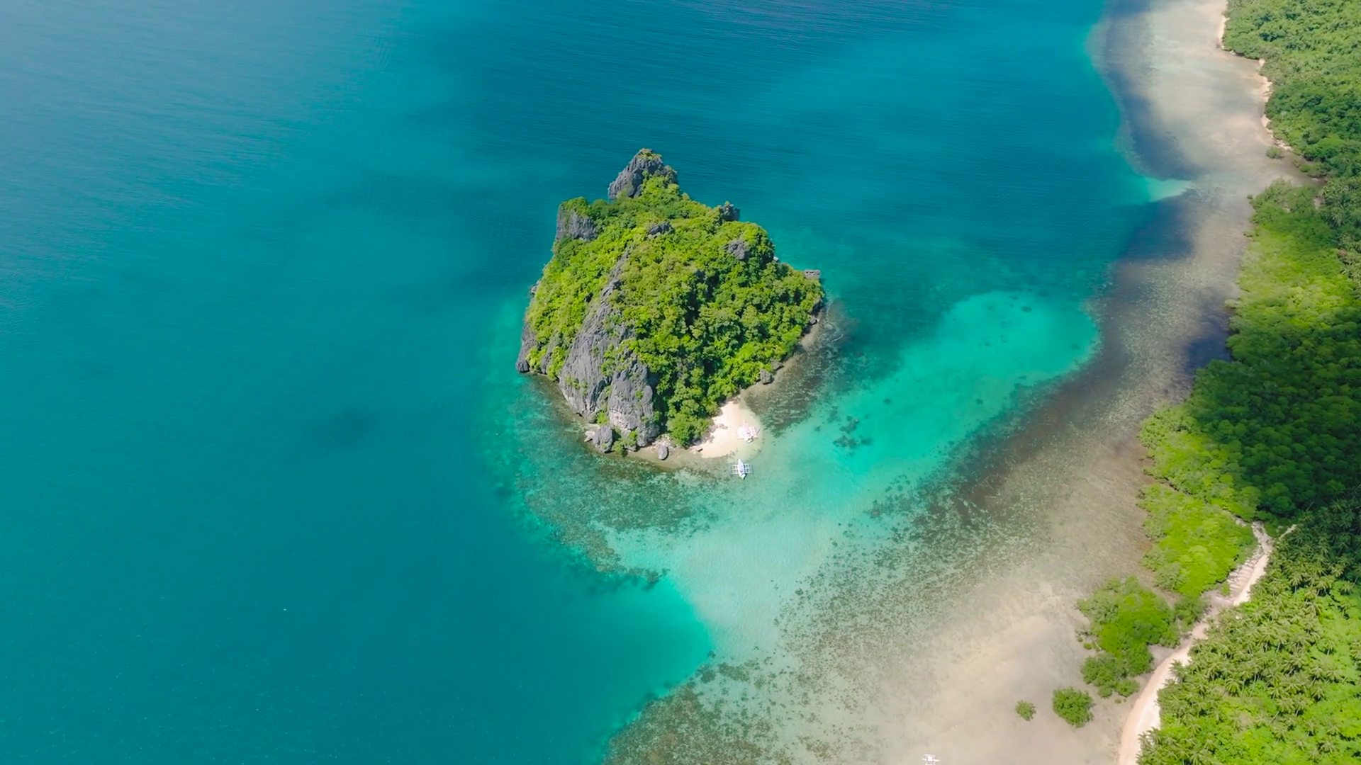 A Pristine Islet With Sandy Beach Surrounded Stock Footage SBV ...