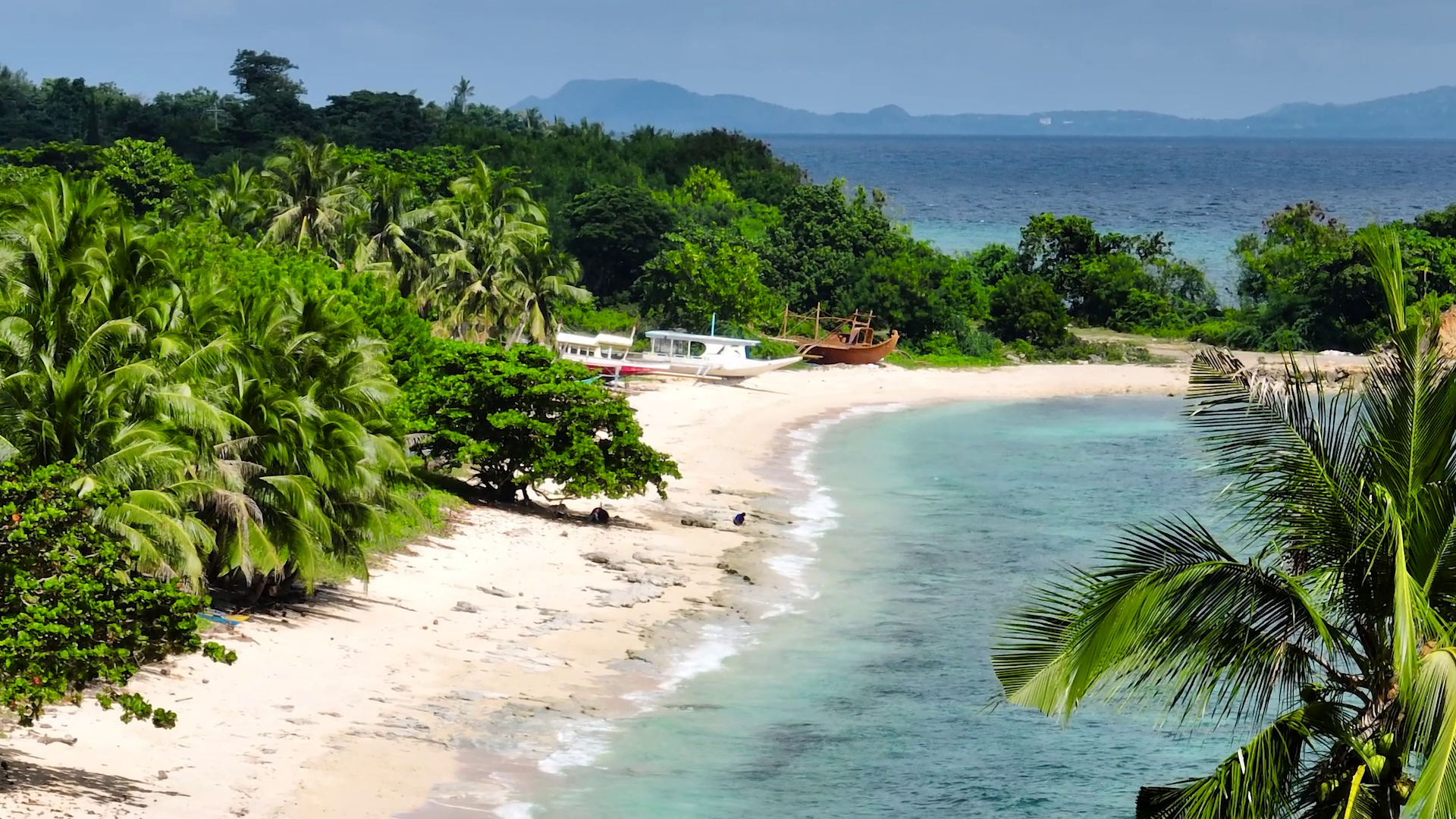 Tropical White Sand Beach With Boats Inshore Stock Footage SBV ...