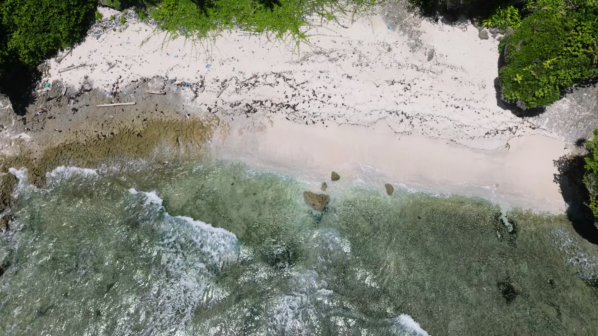 Small Sandy Beach With Rocky Edge Shallow Stock Footage SBV-354030442 ...