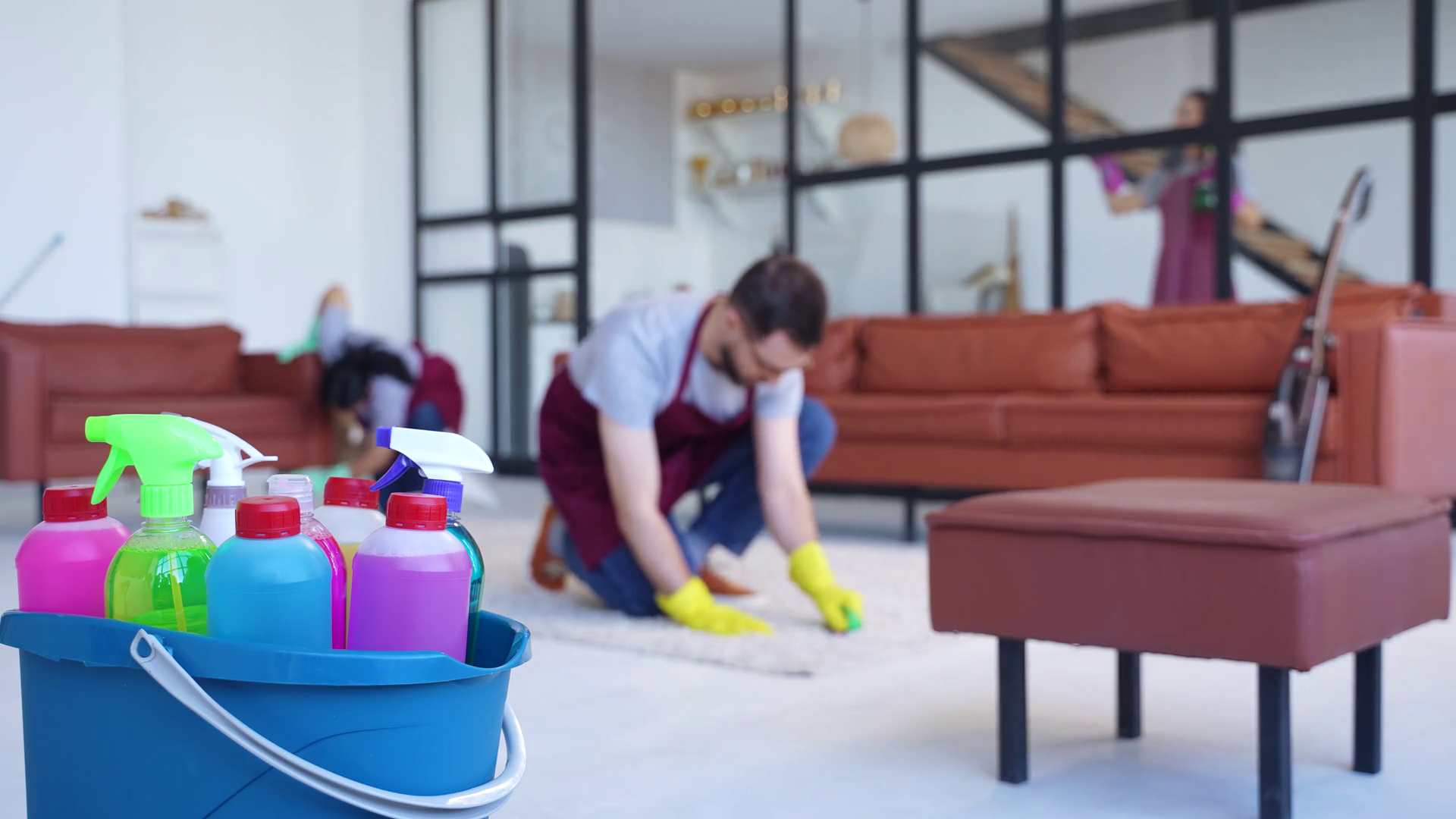 Timelapse Of Diverse Team Of Expert Cleaners Stock Footage SBV ...