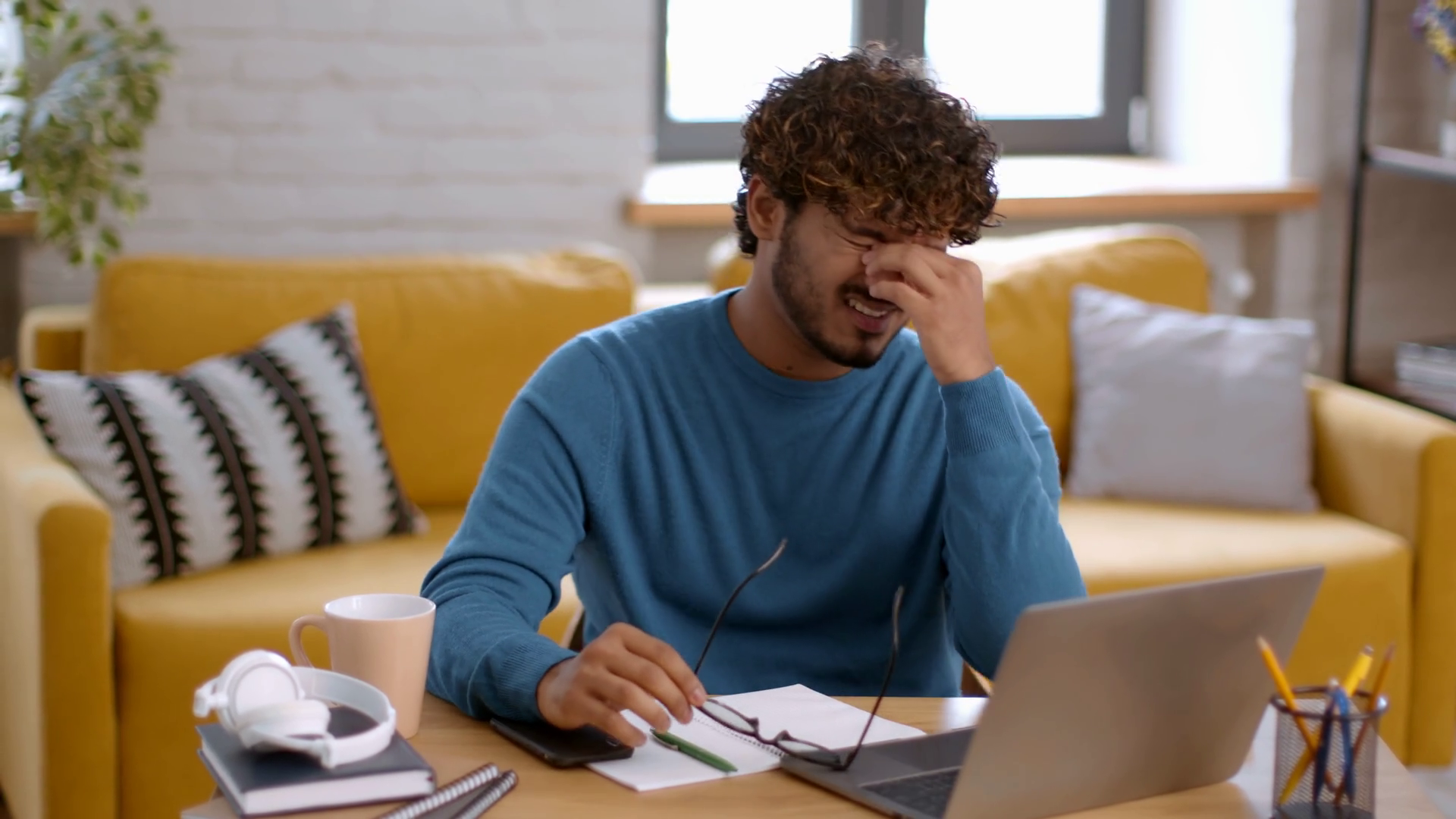 Overwork Young Indian Man Typing On Laptop Stock Footage SBV-348546434 ...