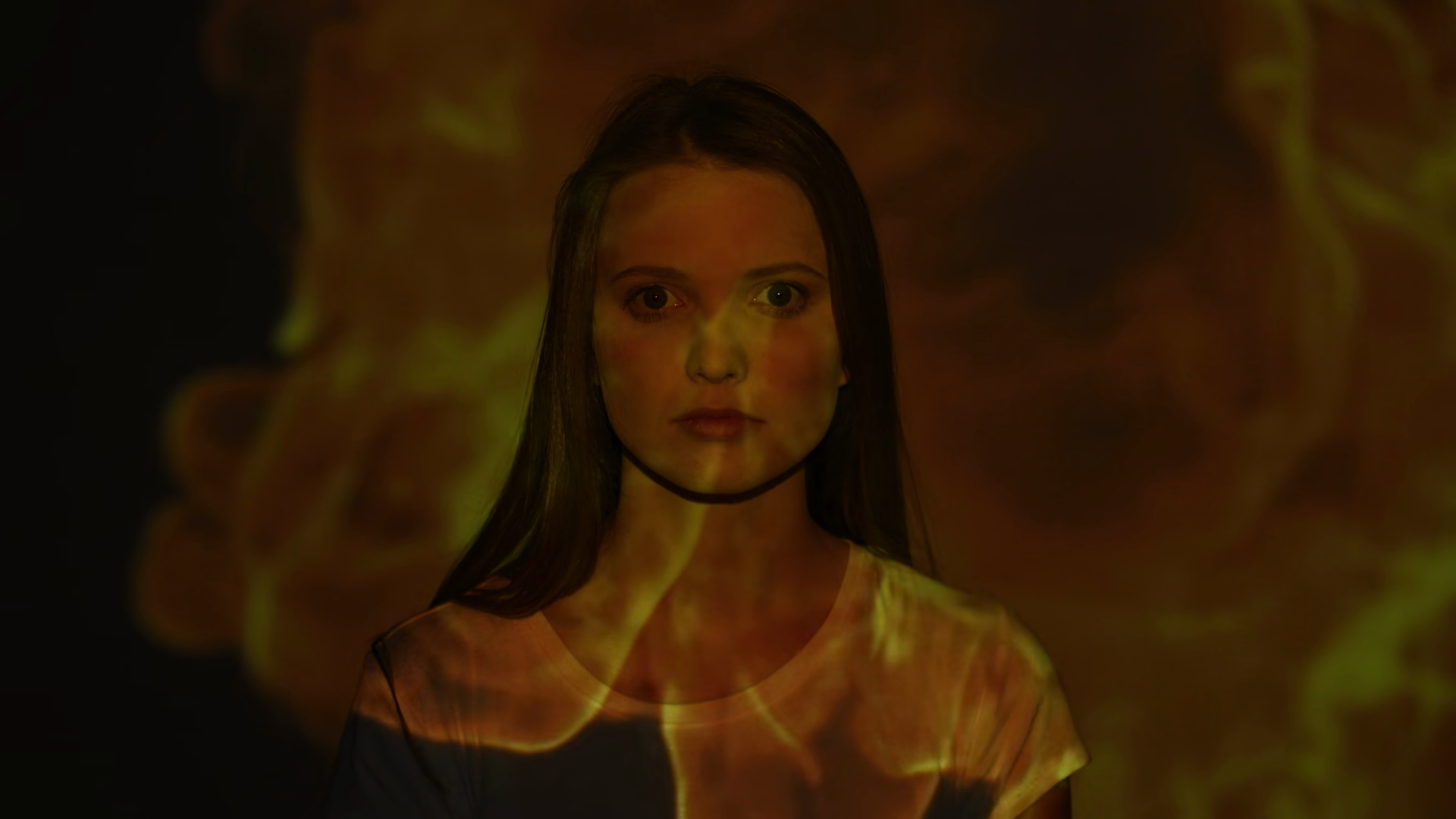 Explosion Projected Onto Face Body Of Female Stock Footage SBV ...