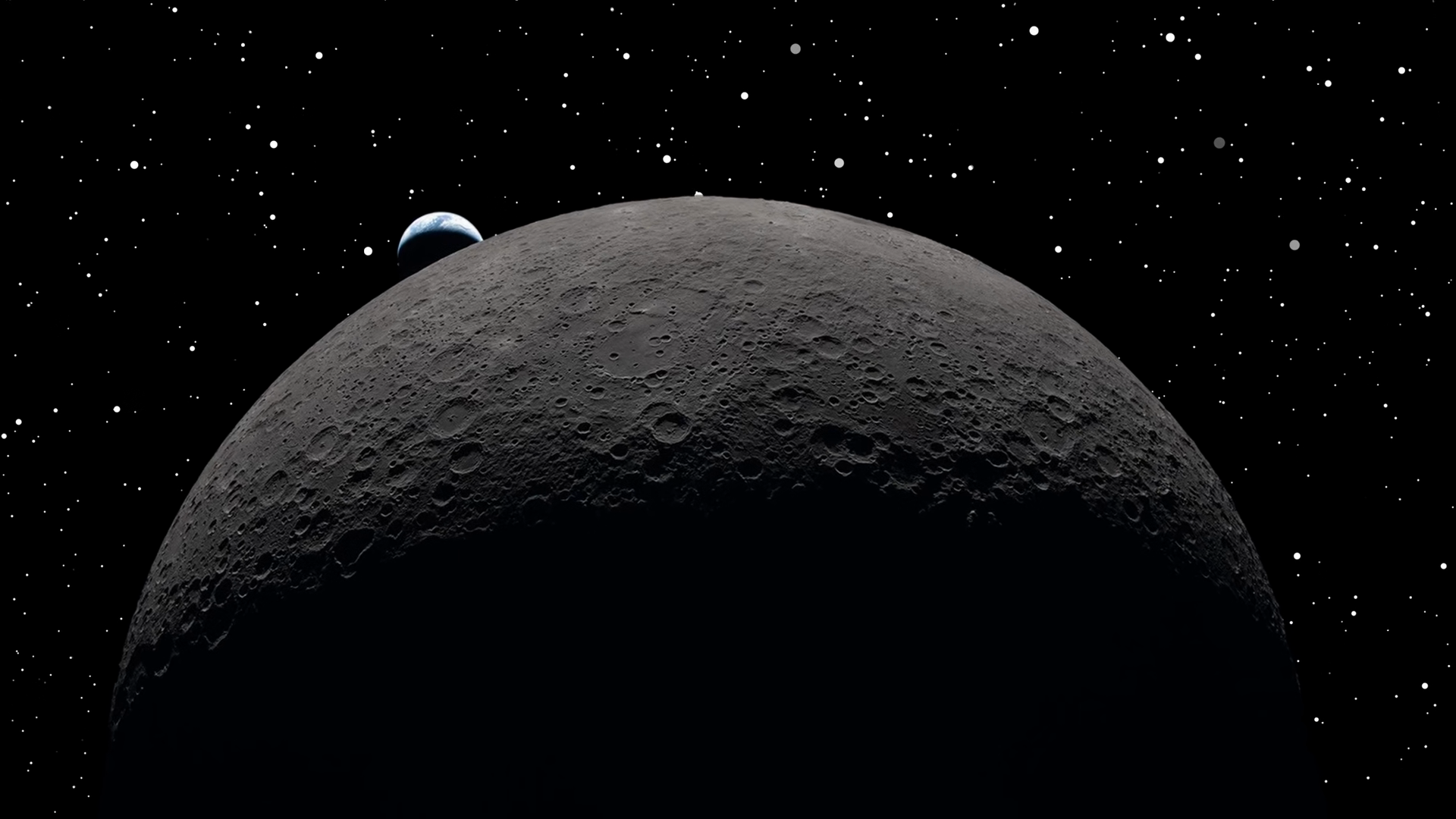 Approaching Dark Side Of Moon With Planet Stock Footage SBV-354511406 ...