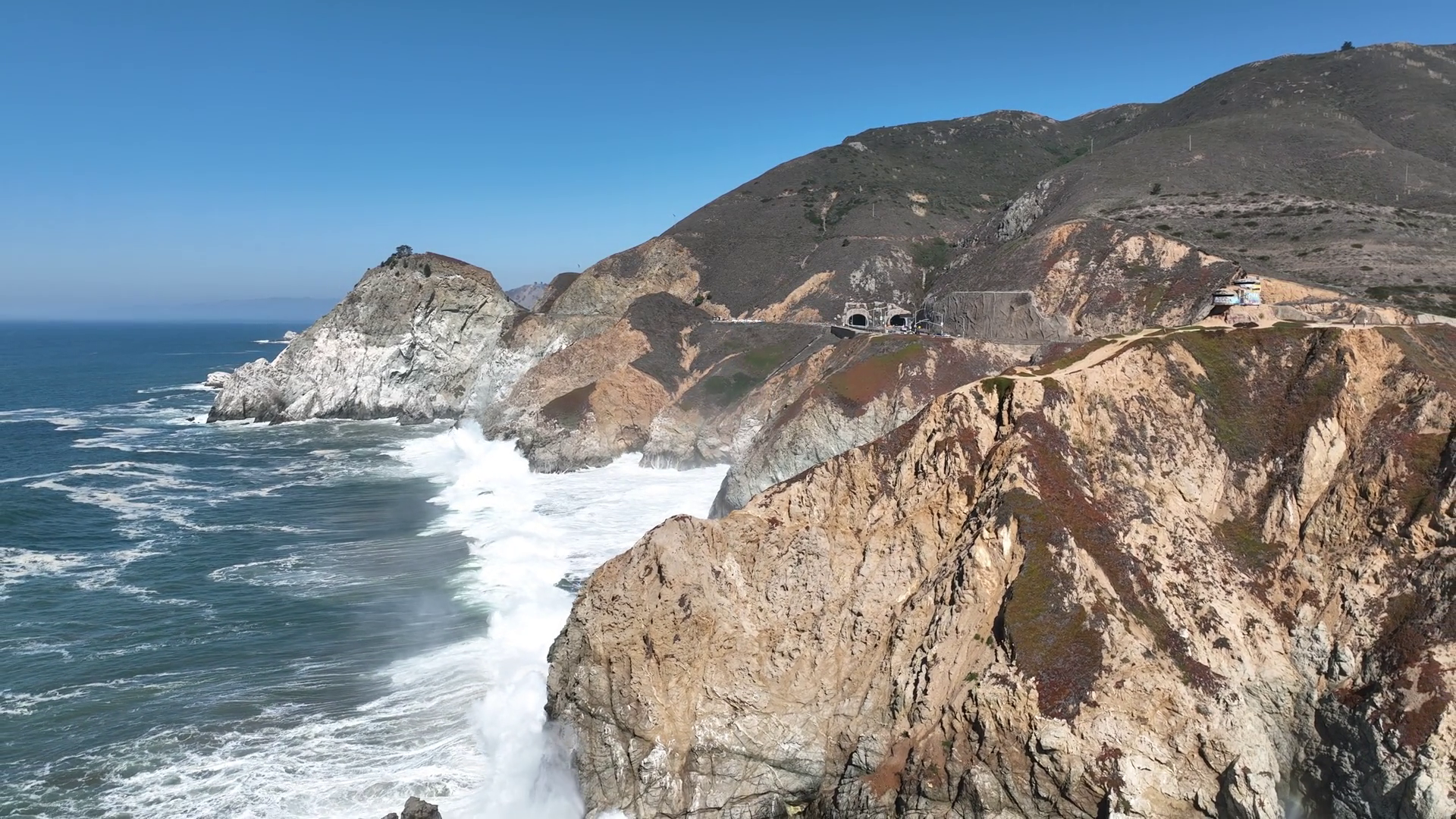 Aerial View Of Scenic Coastal Road Highway 1 Stock Footage SBV ...