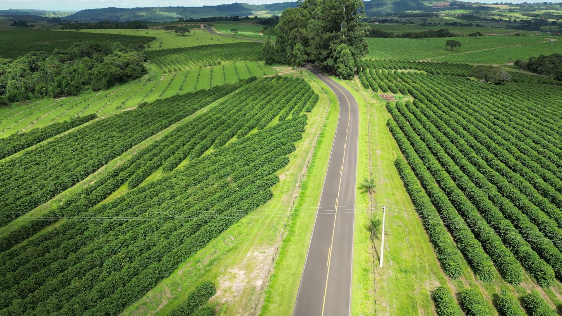 Aerial View Of Rural Road Through Landscape Stock Footage SBV-349145427 ...