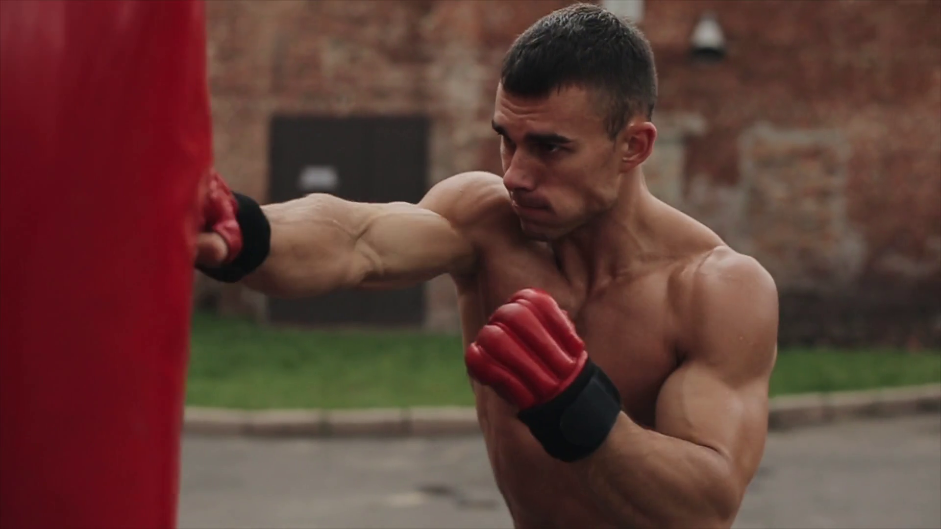 Slow Motion Close View Boxer Training With Stock Footage SBV-338007450 ...