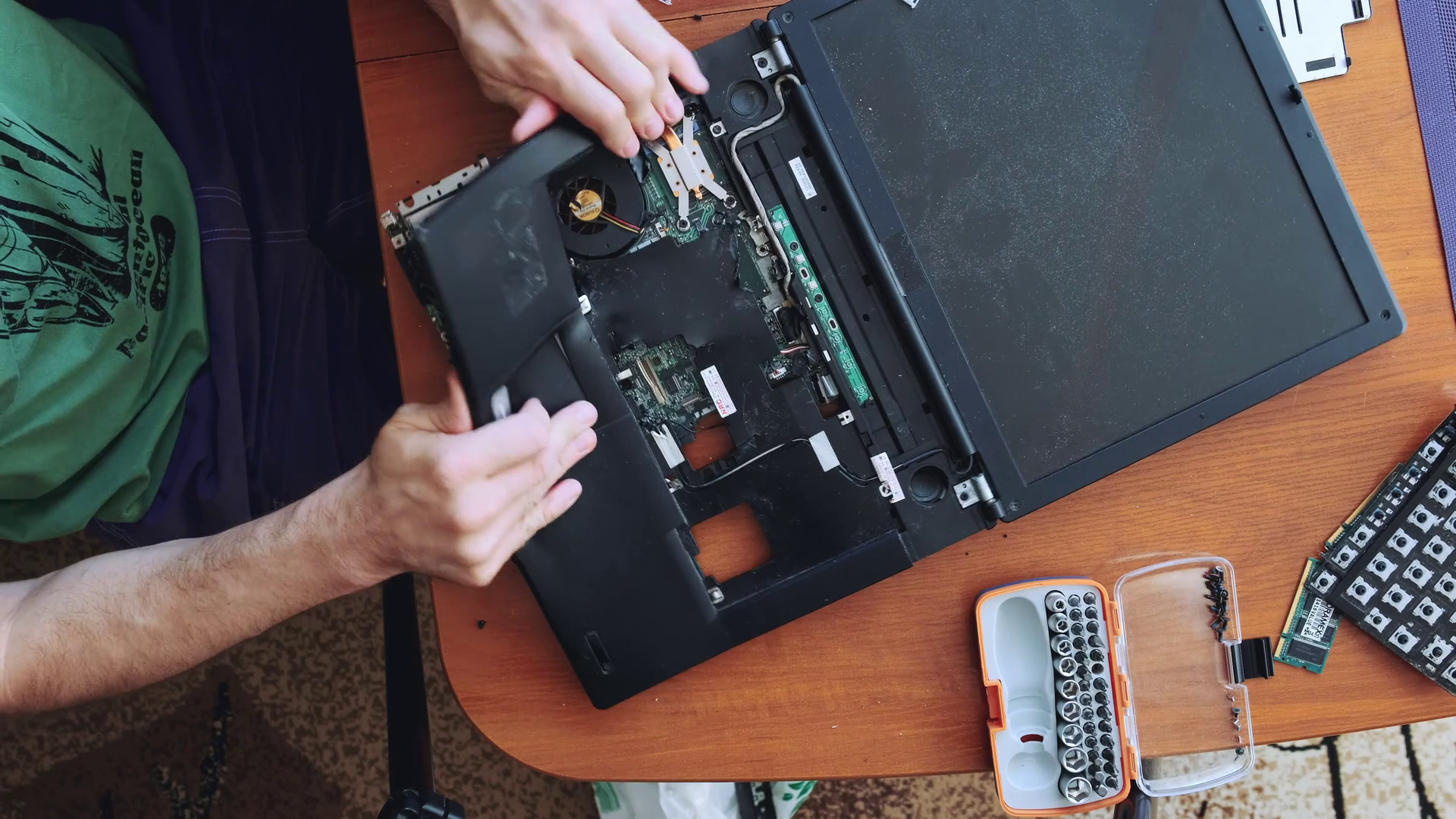 Man Breaks Laptop Keyboard Hands Break Down Stock Footage SBV-338468304 ...